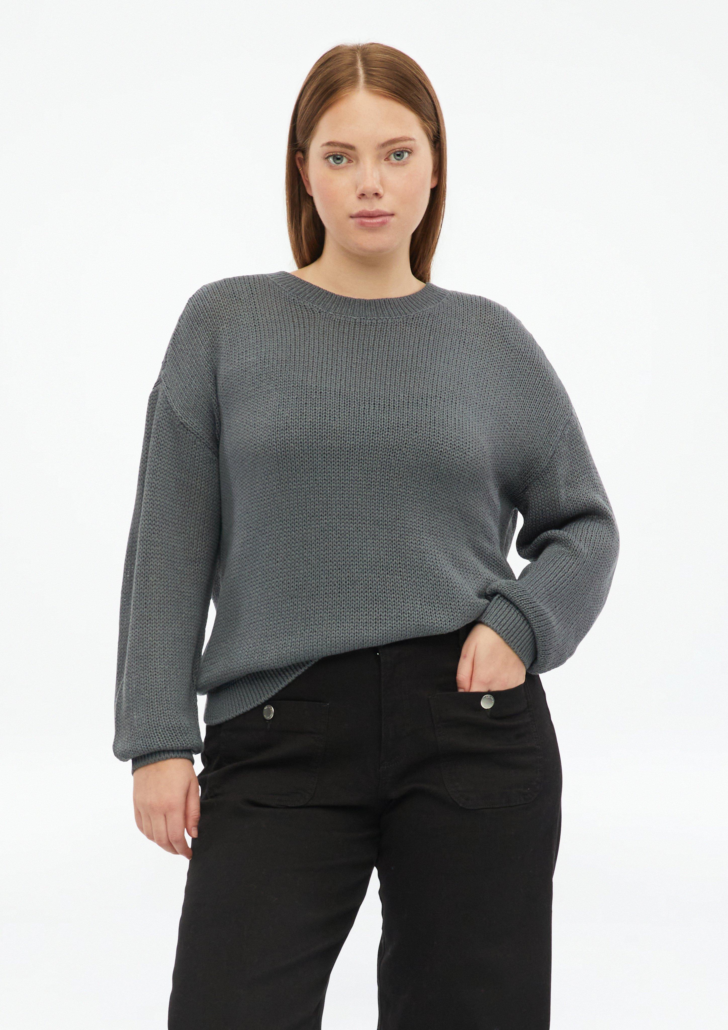 Pullover mit überschnittener Schulter in Farbe dunkelgrau von QS CURVE