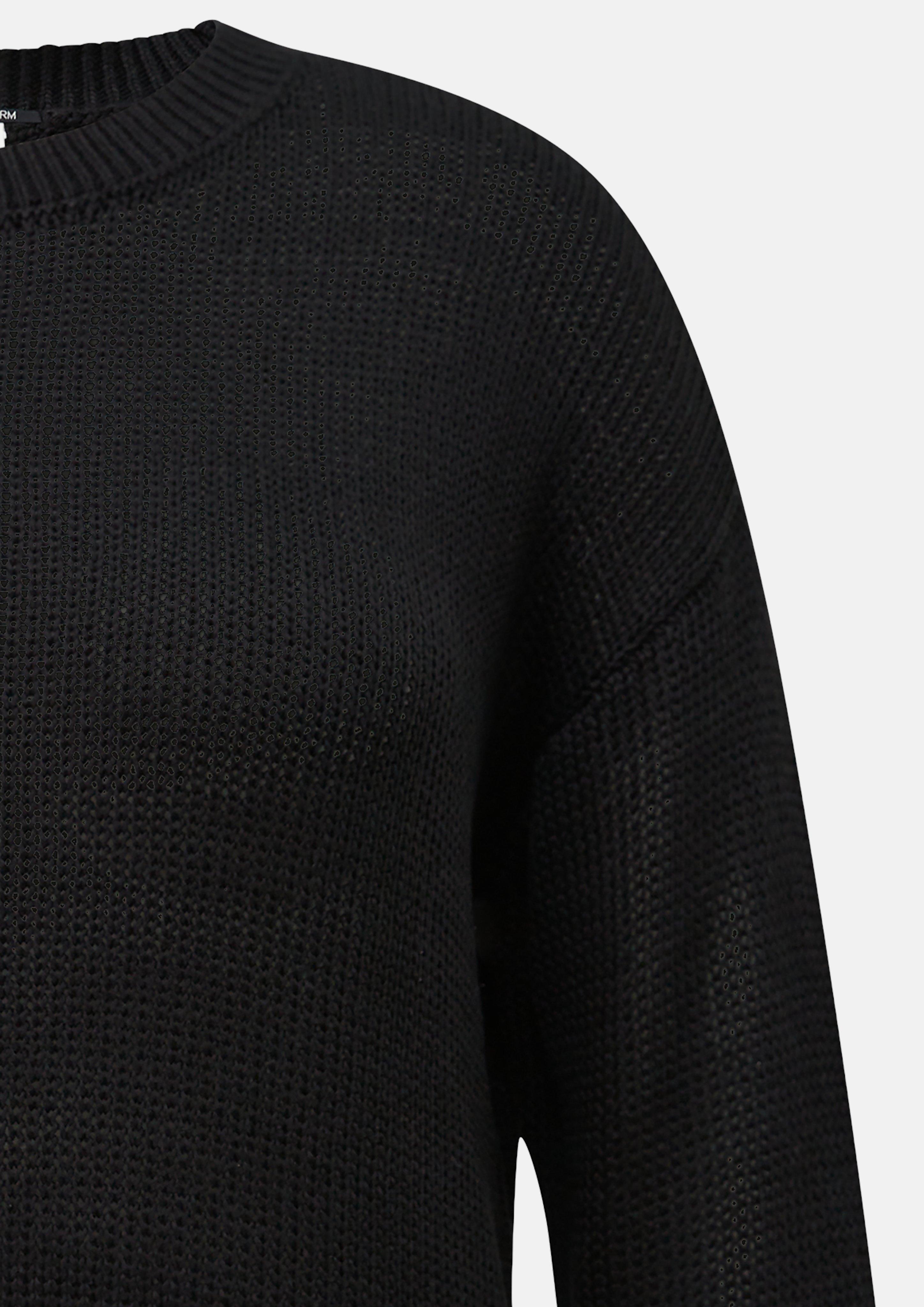 Women Sweater with dropped shoulders in black by QS CURVE