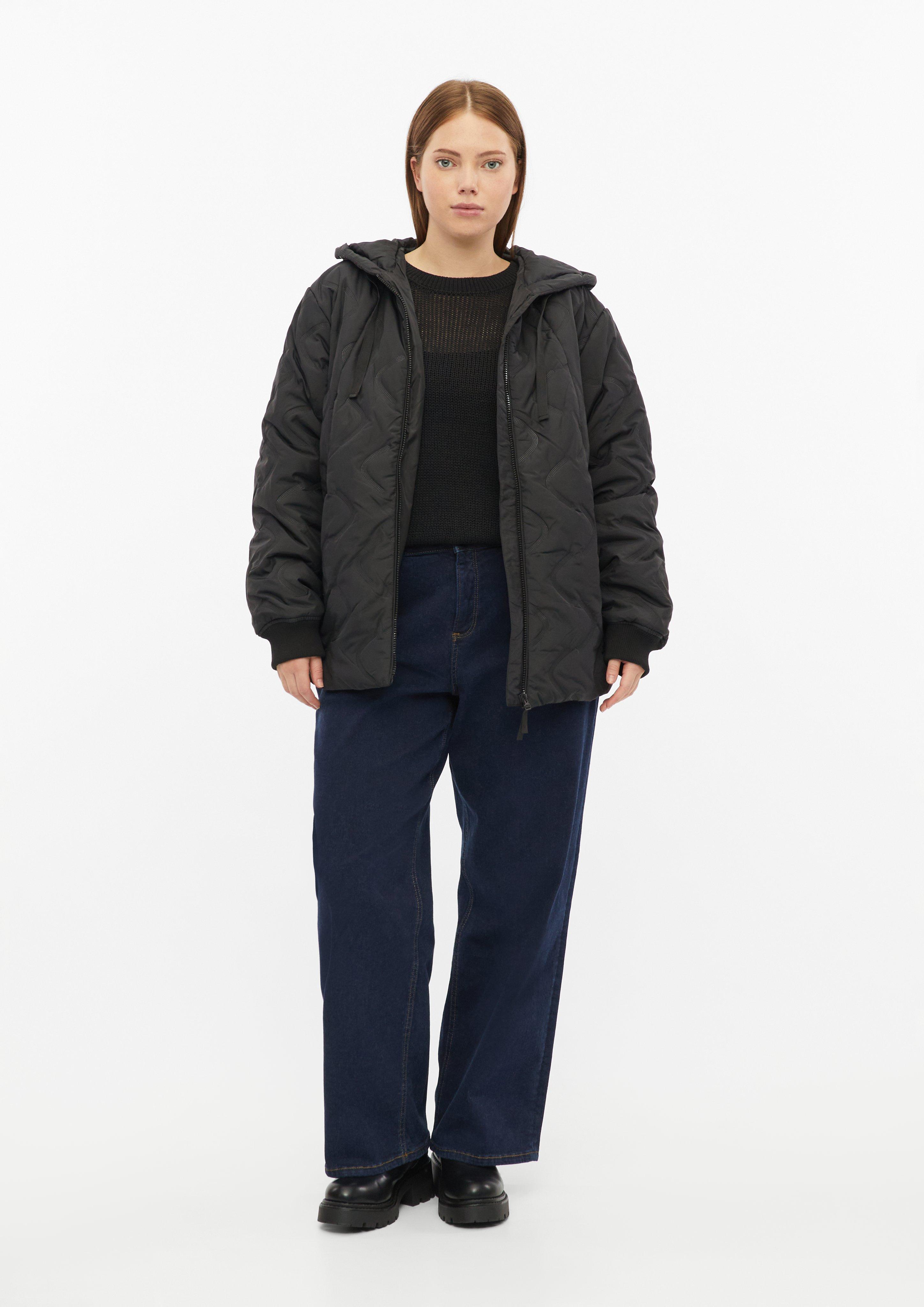 Women Sweater with dropped shoulders in black by QS CURVE