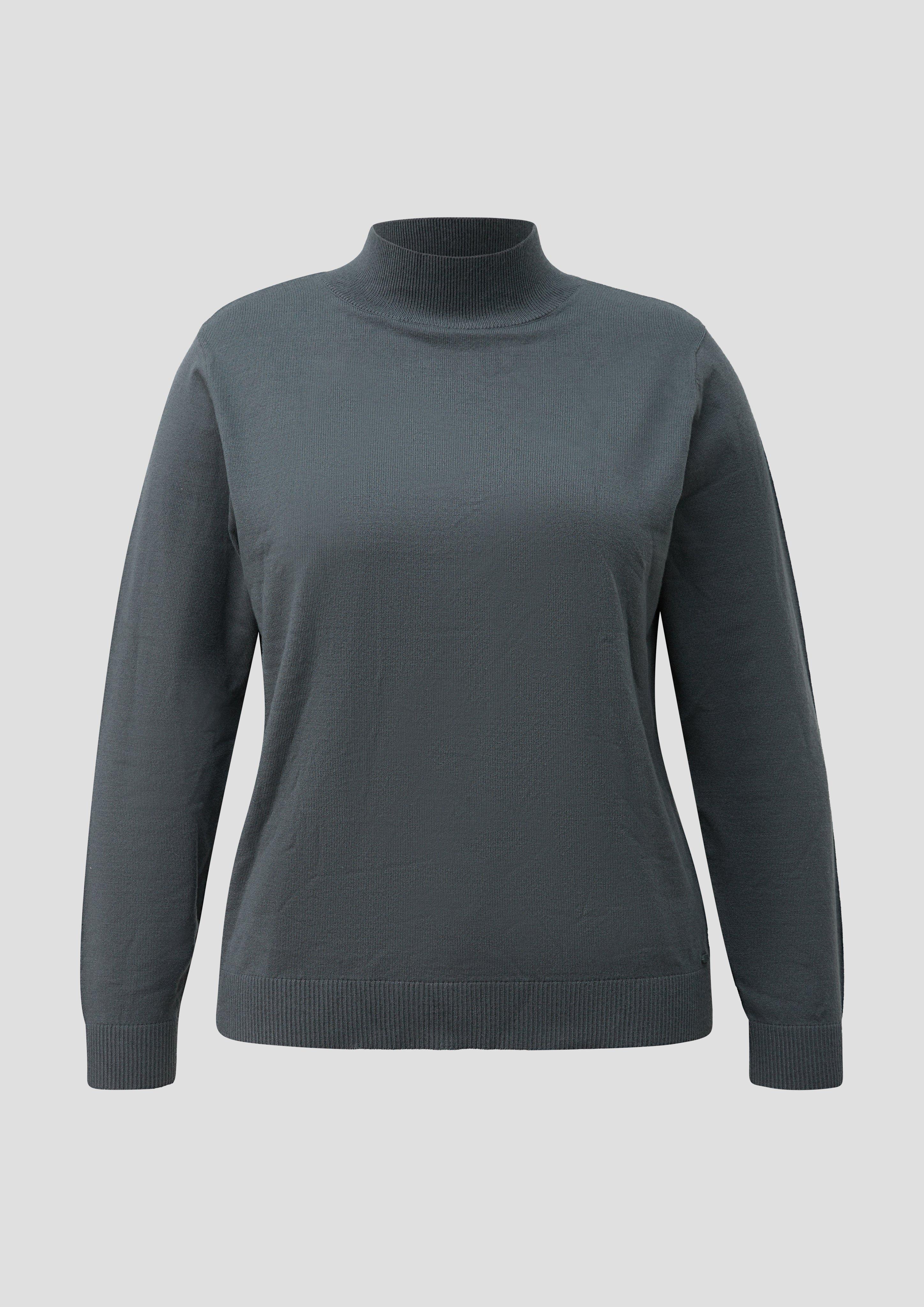 Knitted pullover in dark grey by QS CURVE