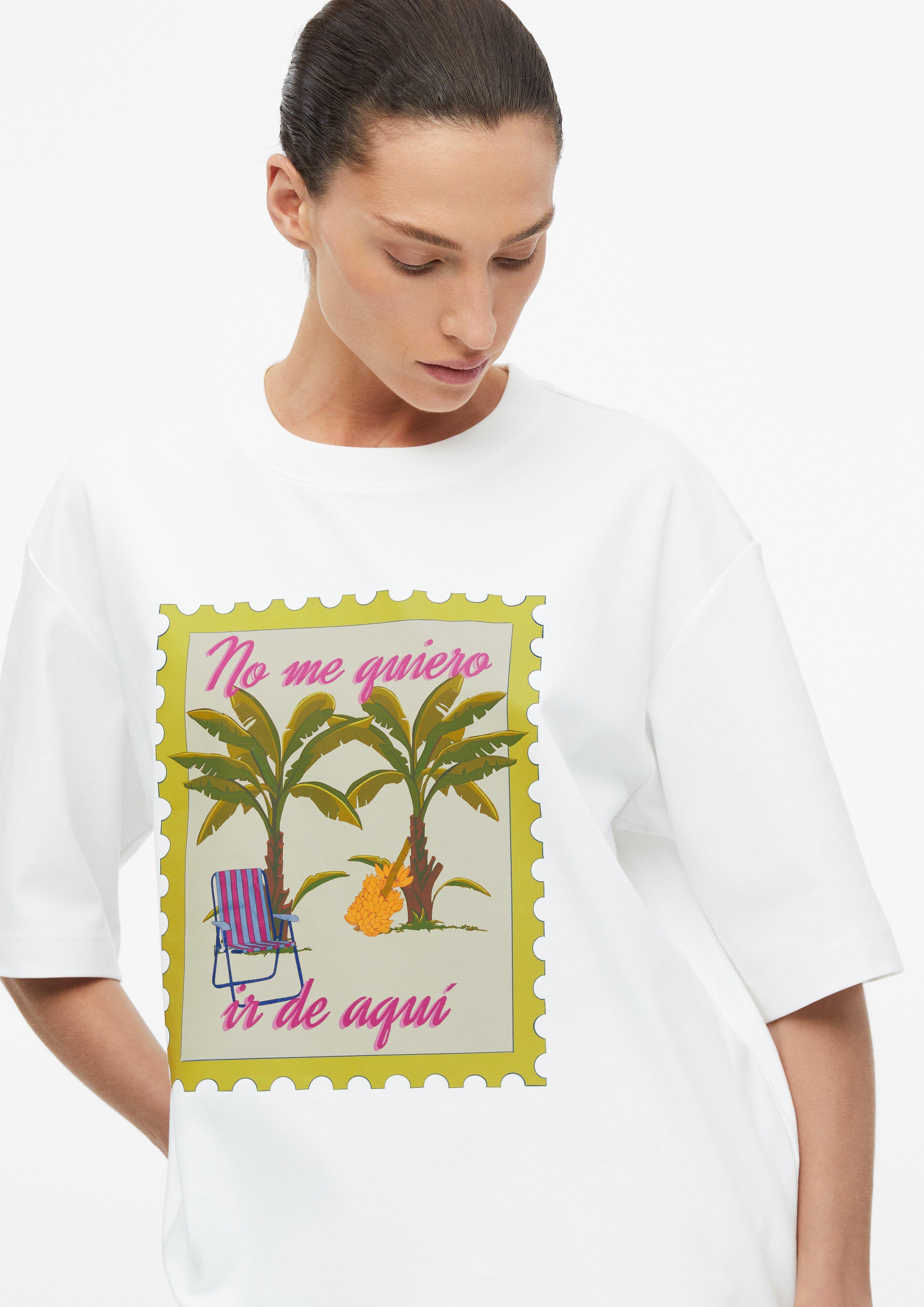 Oversize-Shirt mit Artwork in weiß von COMMA