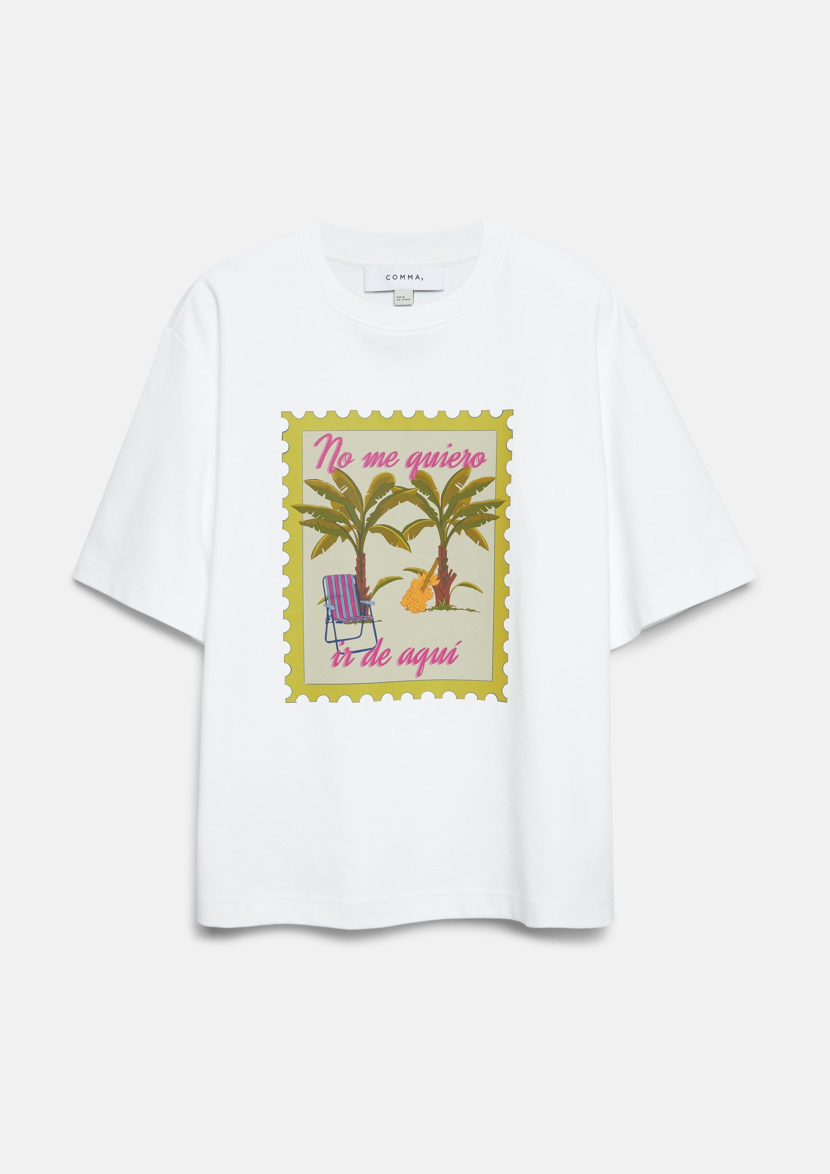 Oversize-Shirt mit Artwork in weiß von COMMA