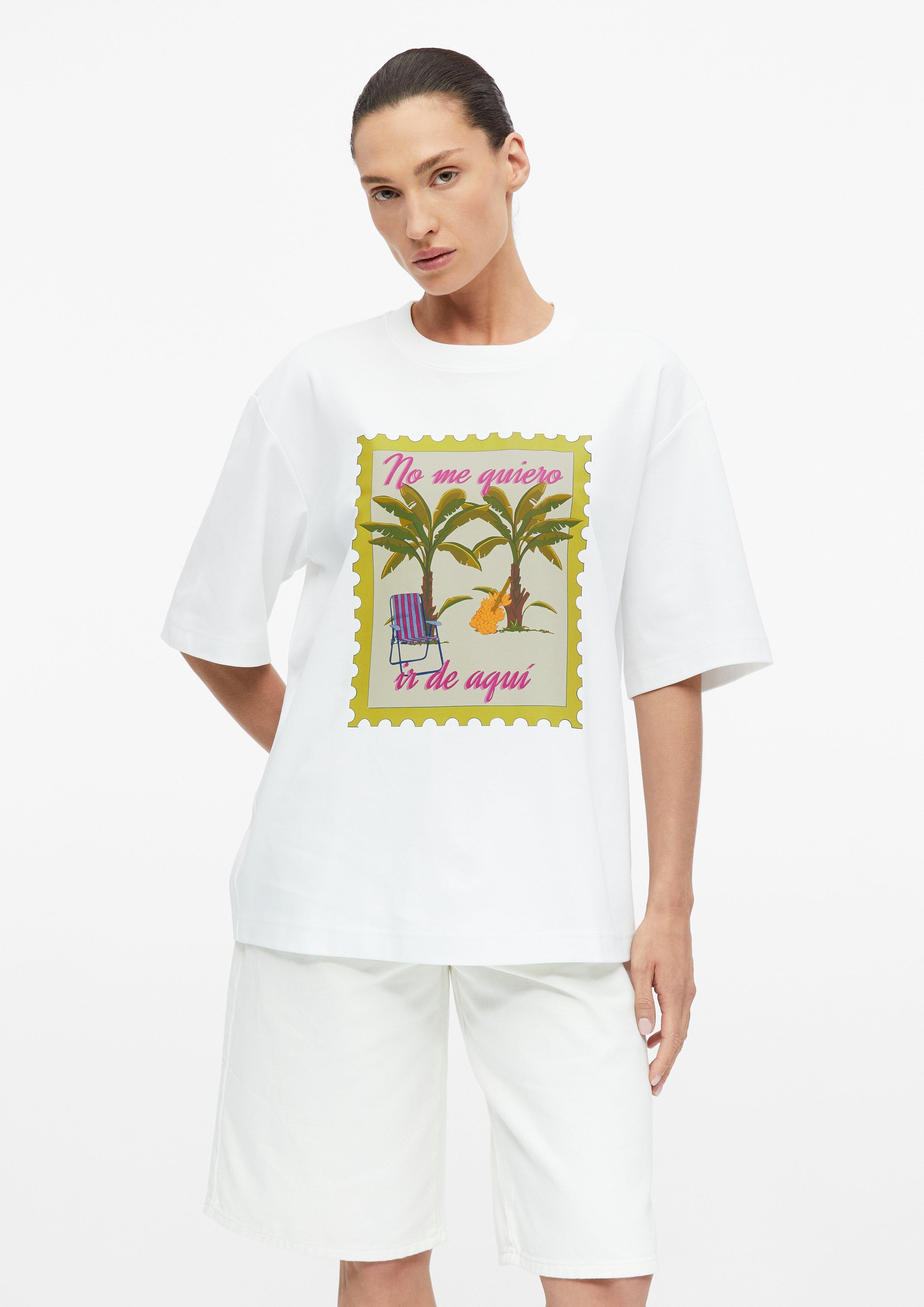 Oversize-Shirt mit Artwork in weiß von COMMA
