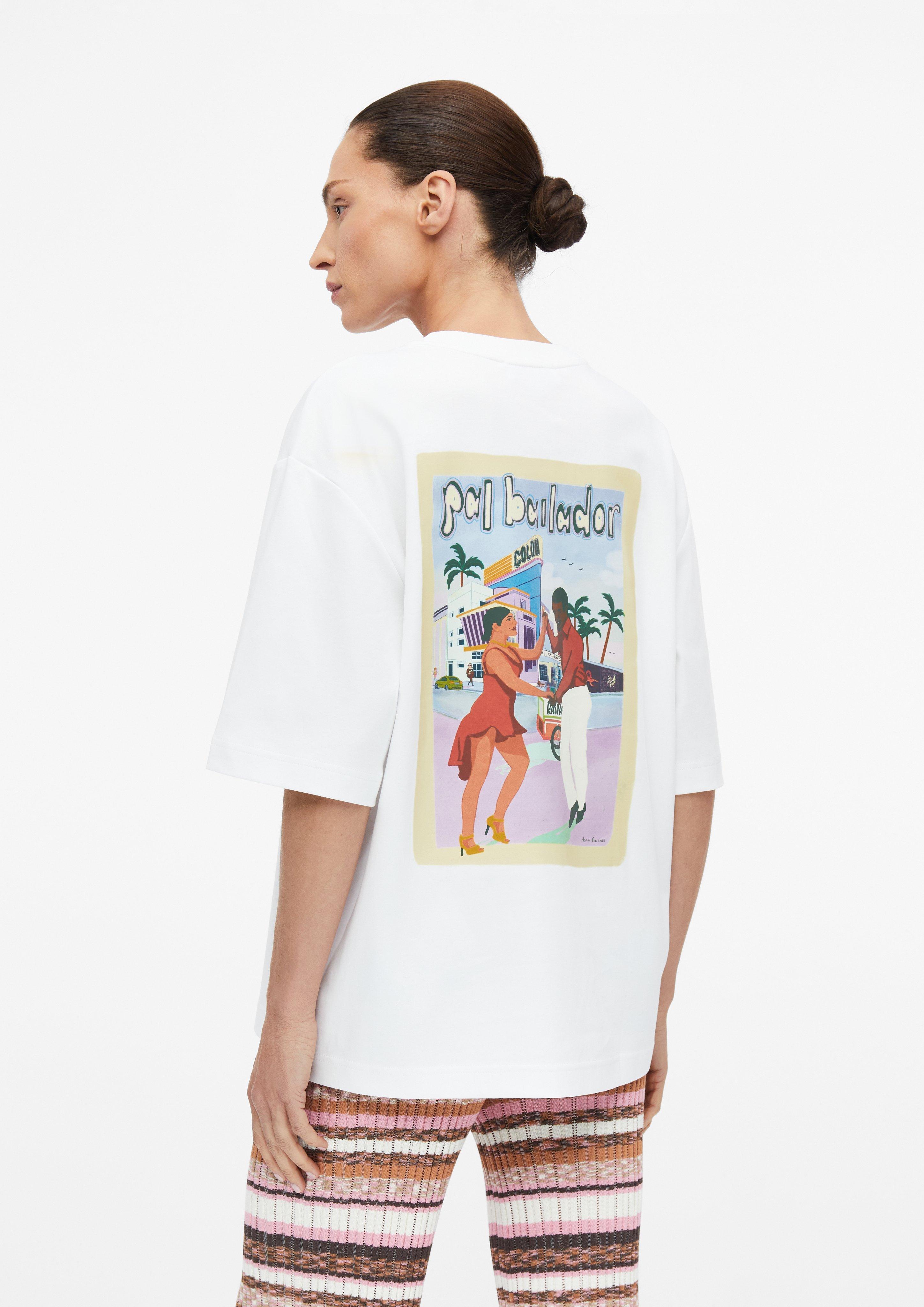 Oversize-Shirt mit Artwork in weiß von COMMA