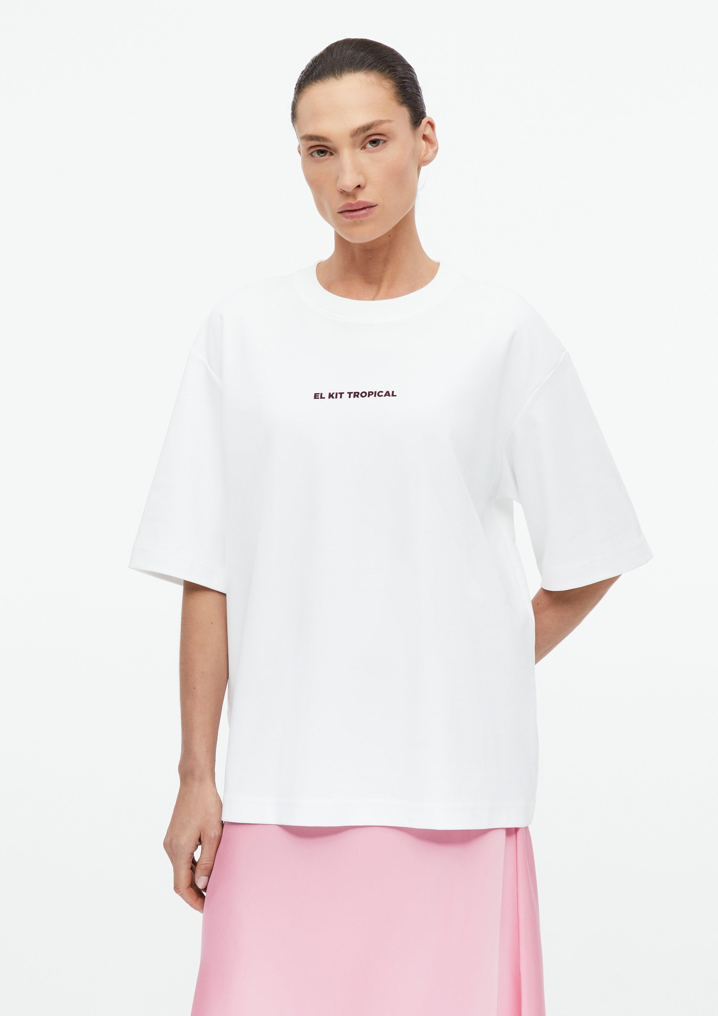 Oversize-Shirt mit Artwork in weiß von COMMA