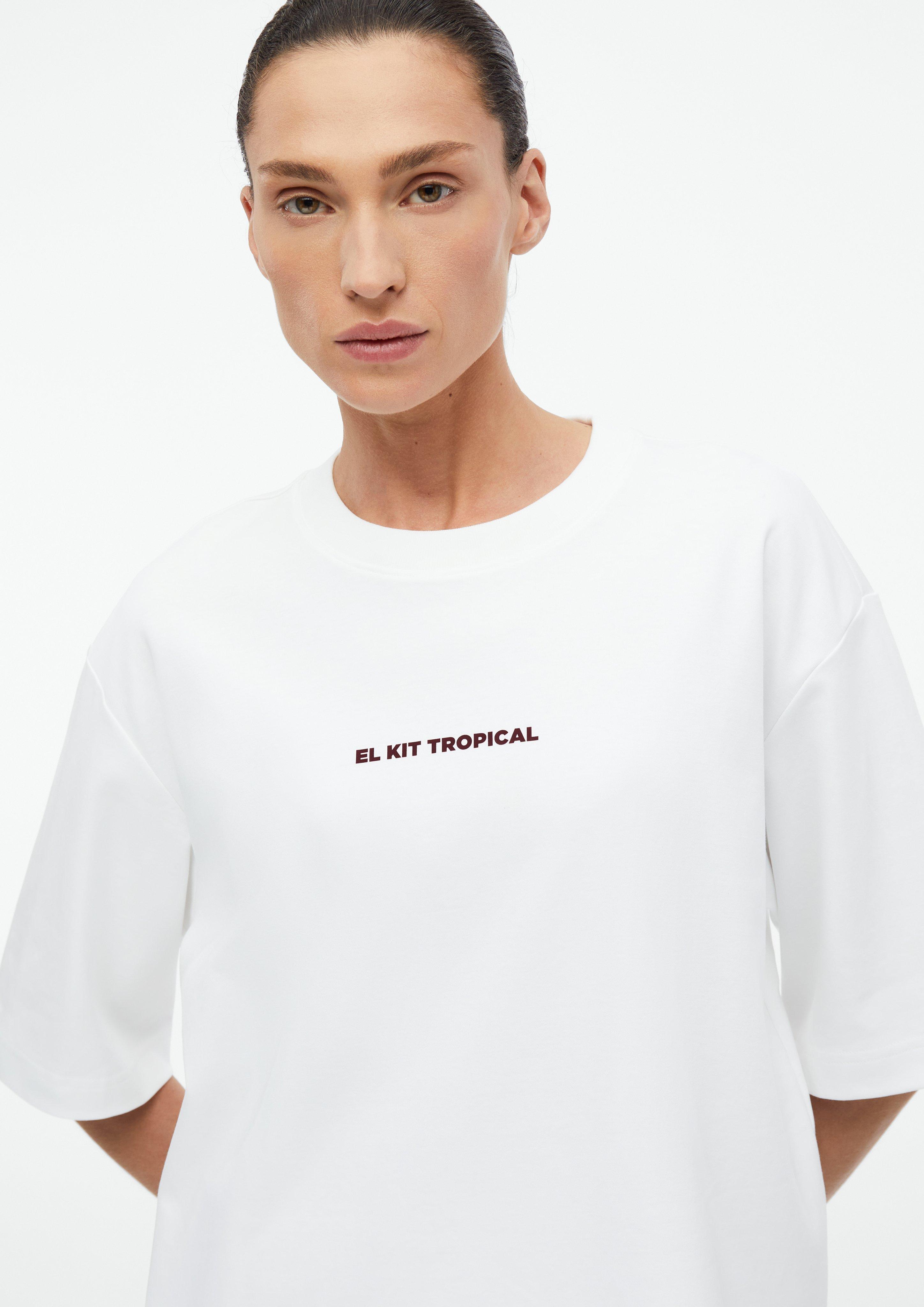 Oversize-Shirt mit Artwork in weiß von COMMA