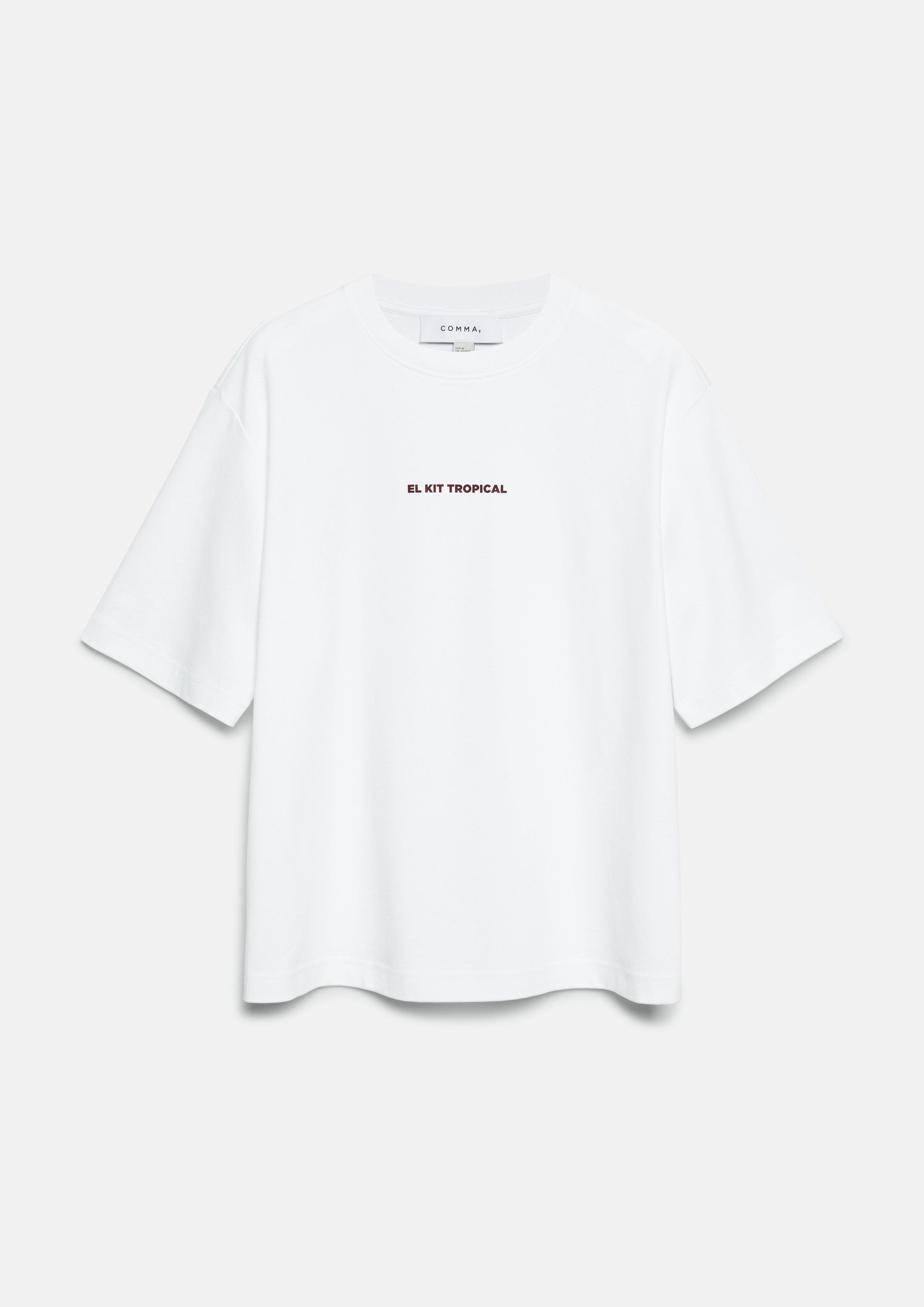 Oversize-Shirt mit Artwork in weiß von COMMA