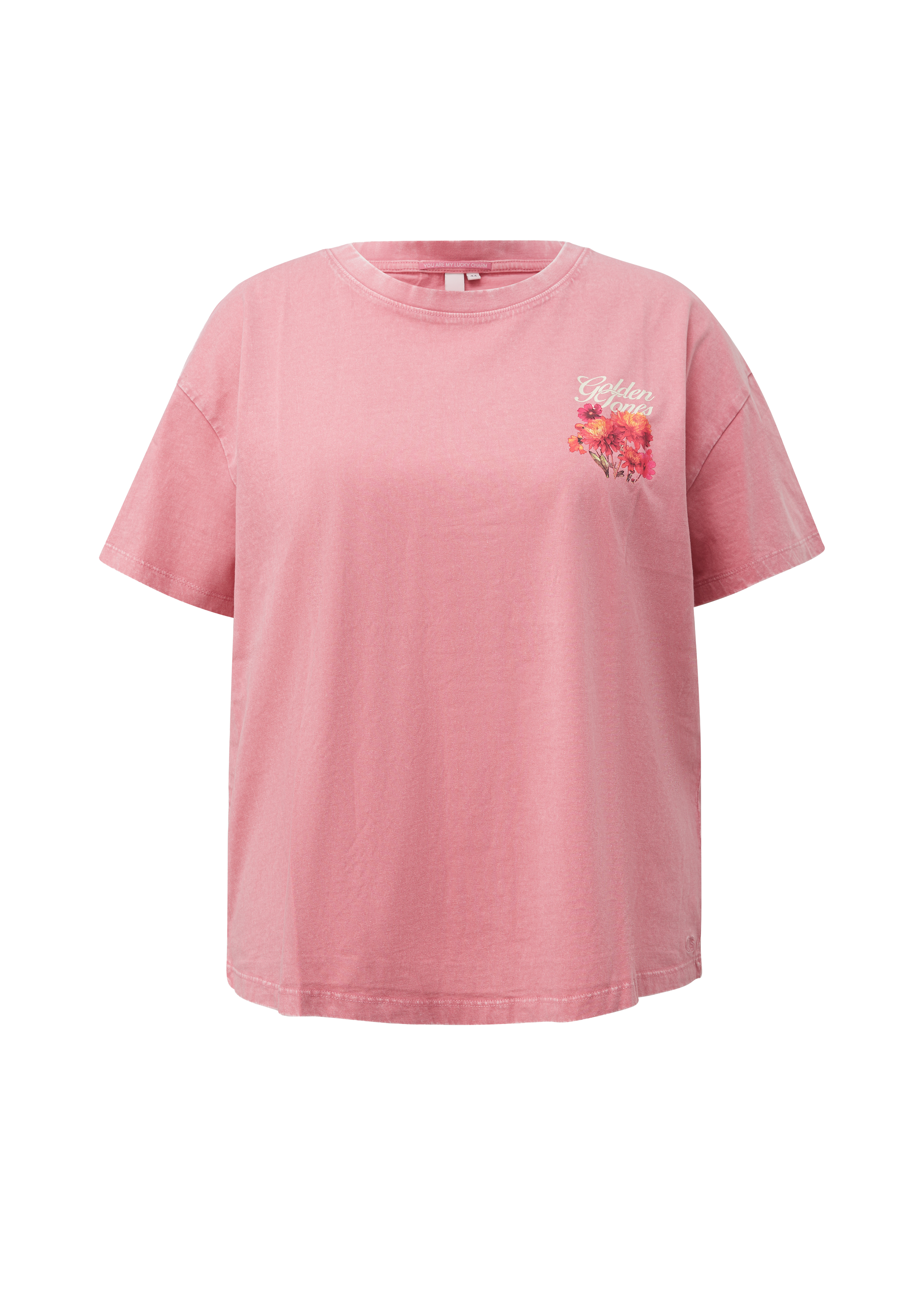 Gewassen T-shirt met grote print op de rug