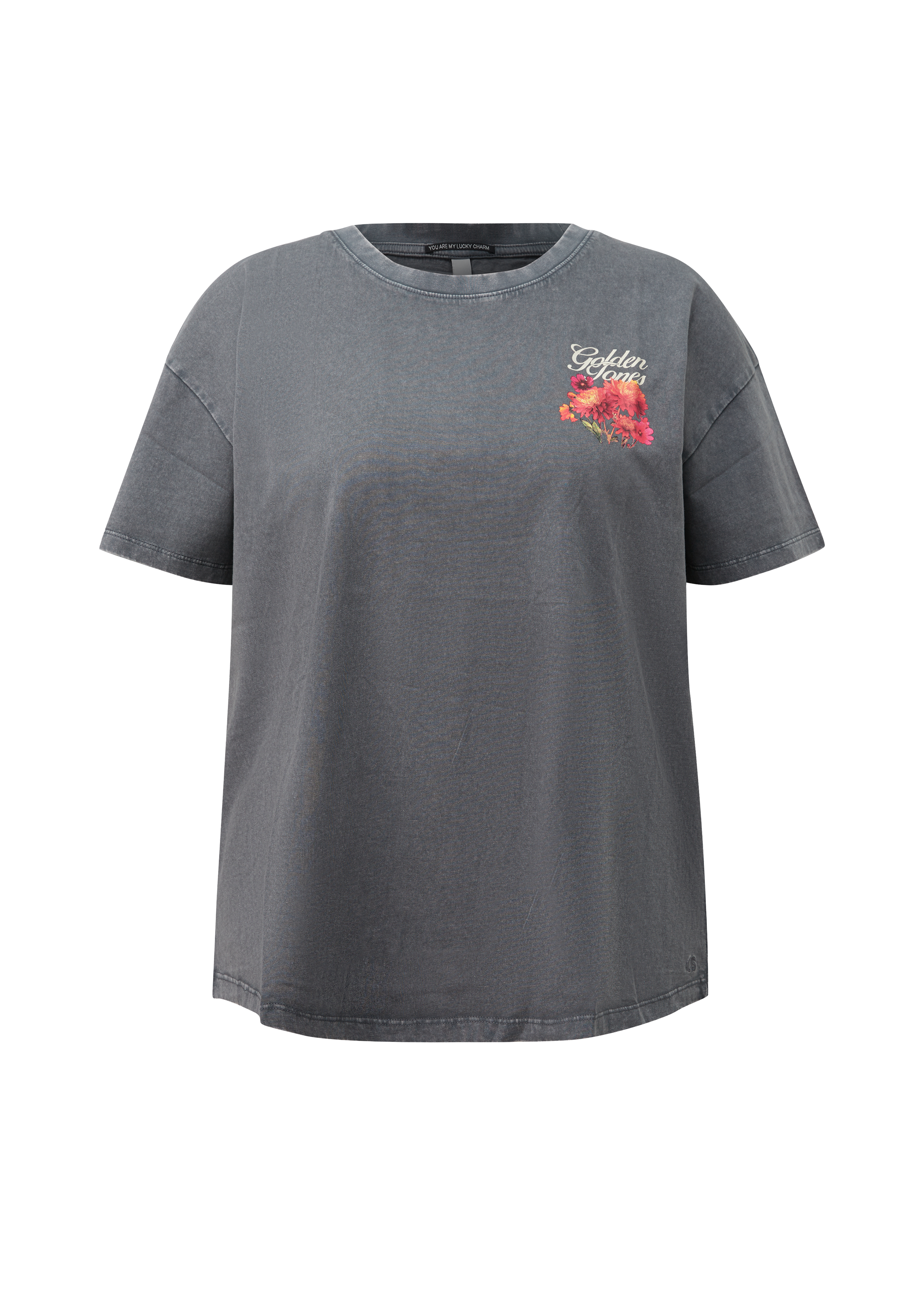Gewassen T-shirt met grote print op de rug