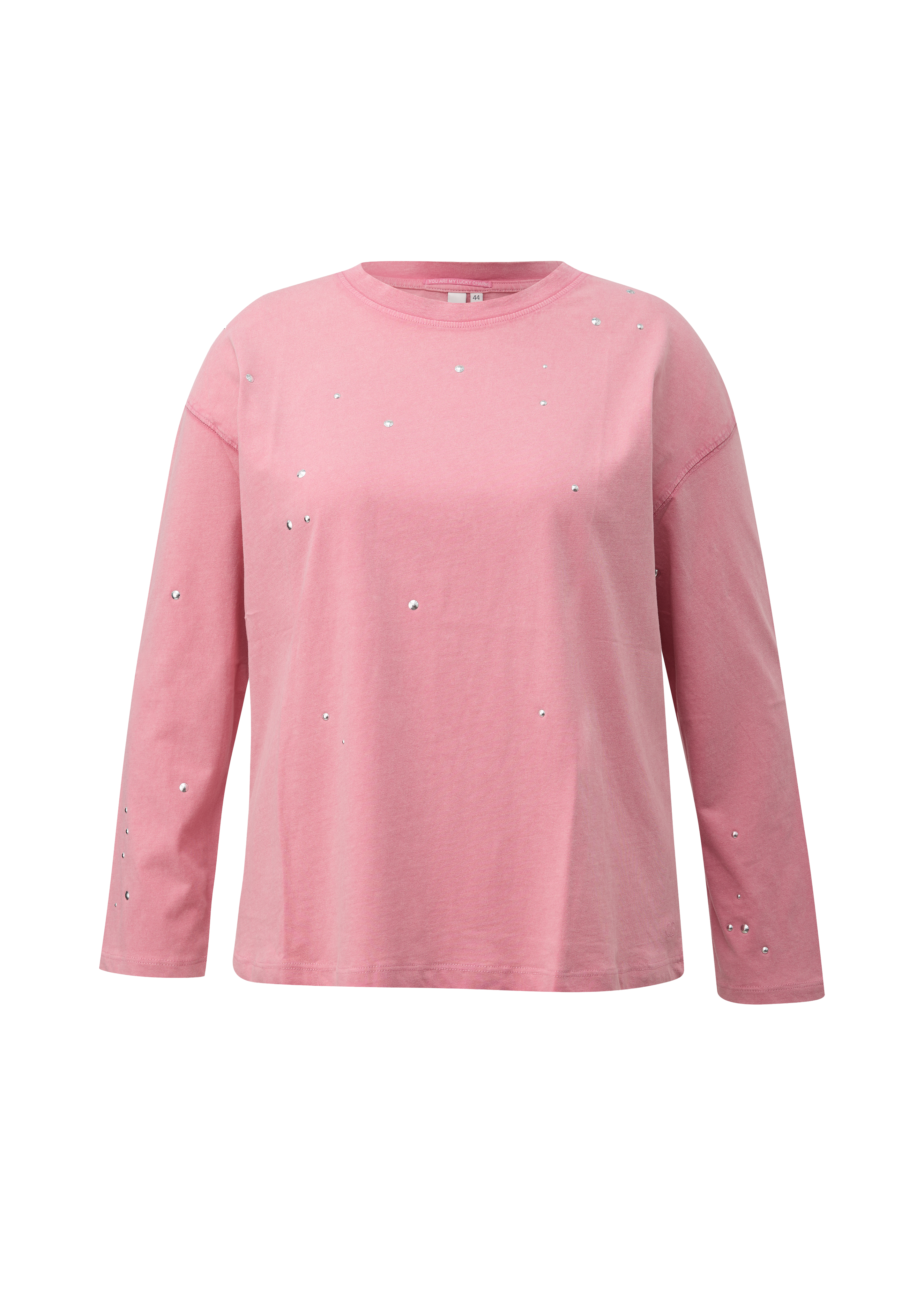 Gewassen T-shirt met lange mouwen en studs