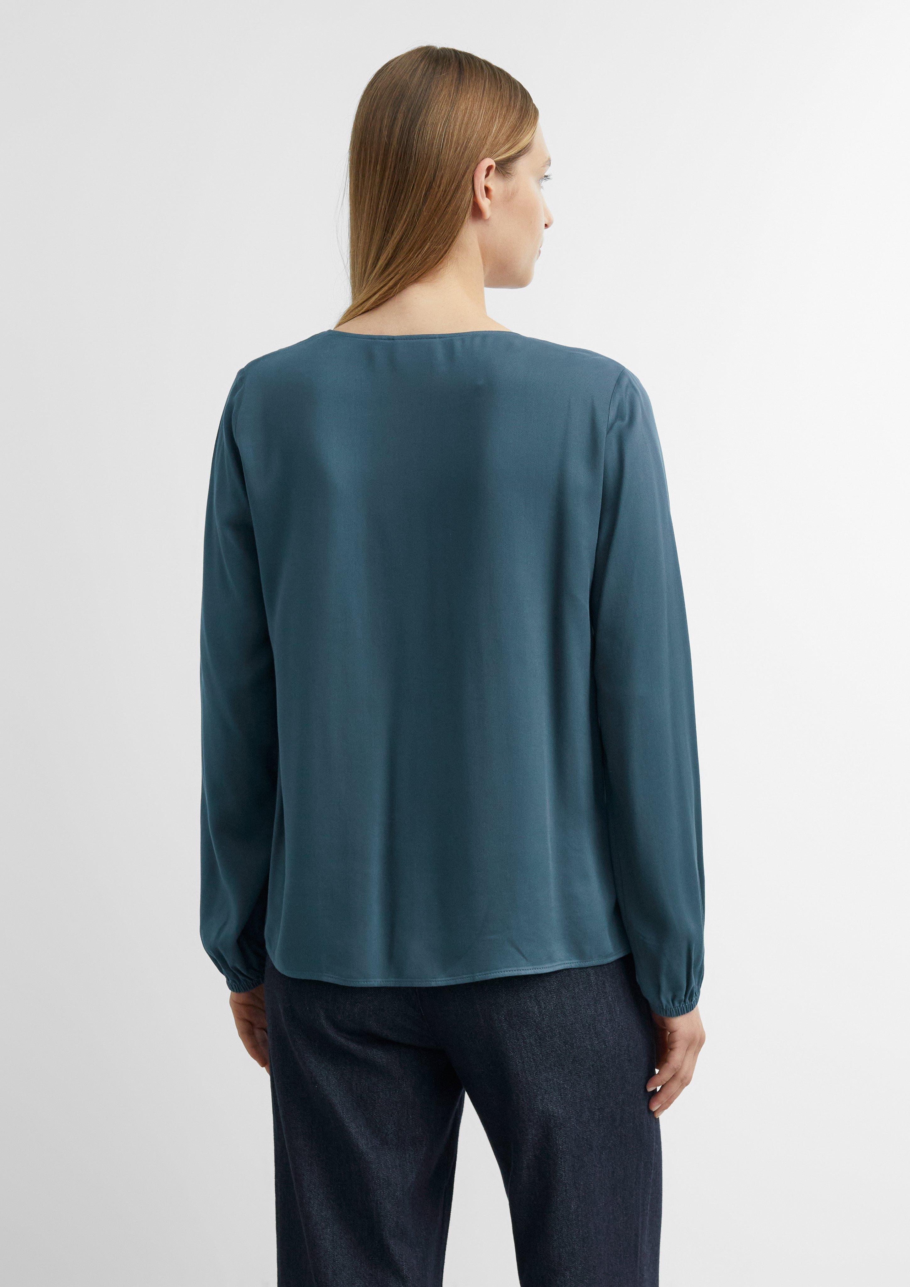 Viscose Blouse with Pleated Details in petrol by COMMA