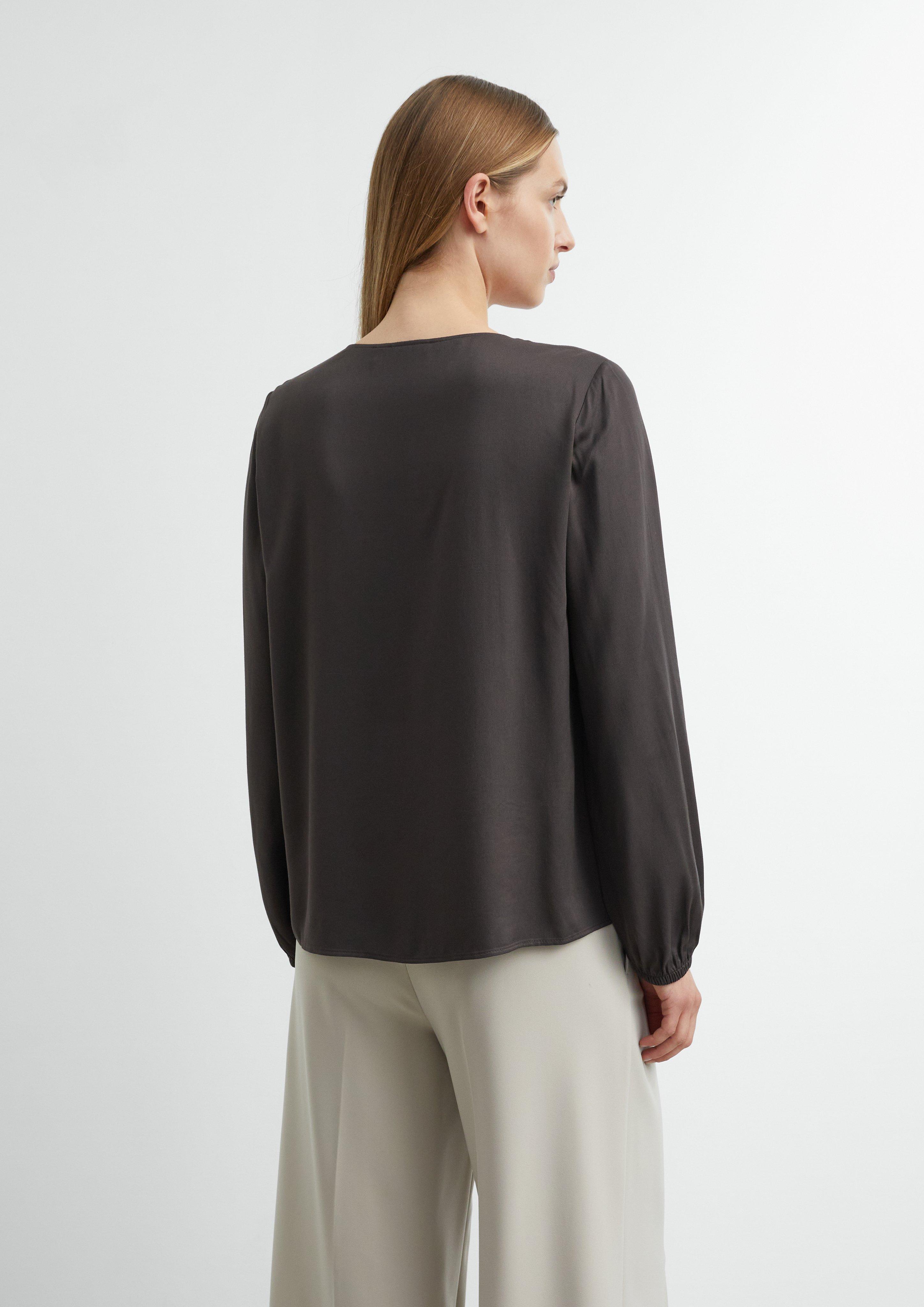 Viscose Blouse with Pleated Details in brown by COMMA