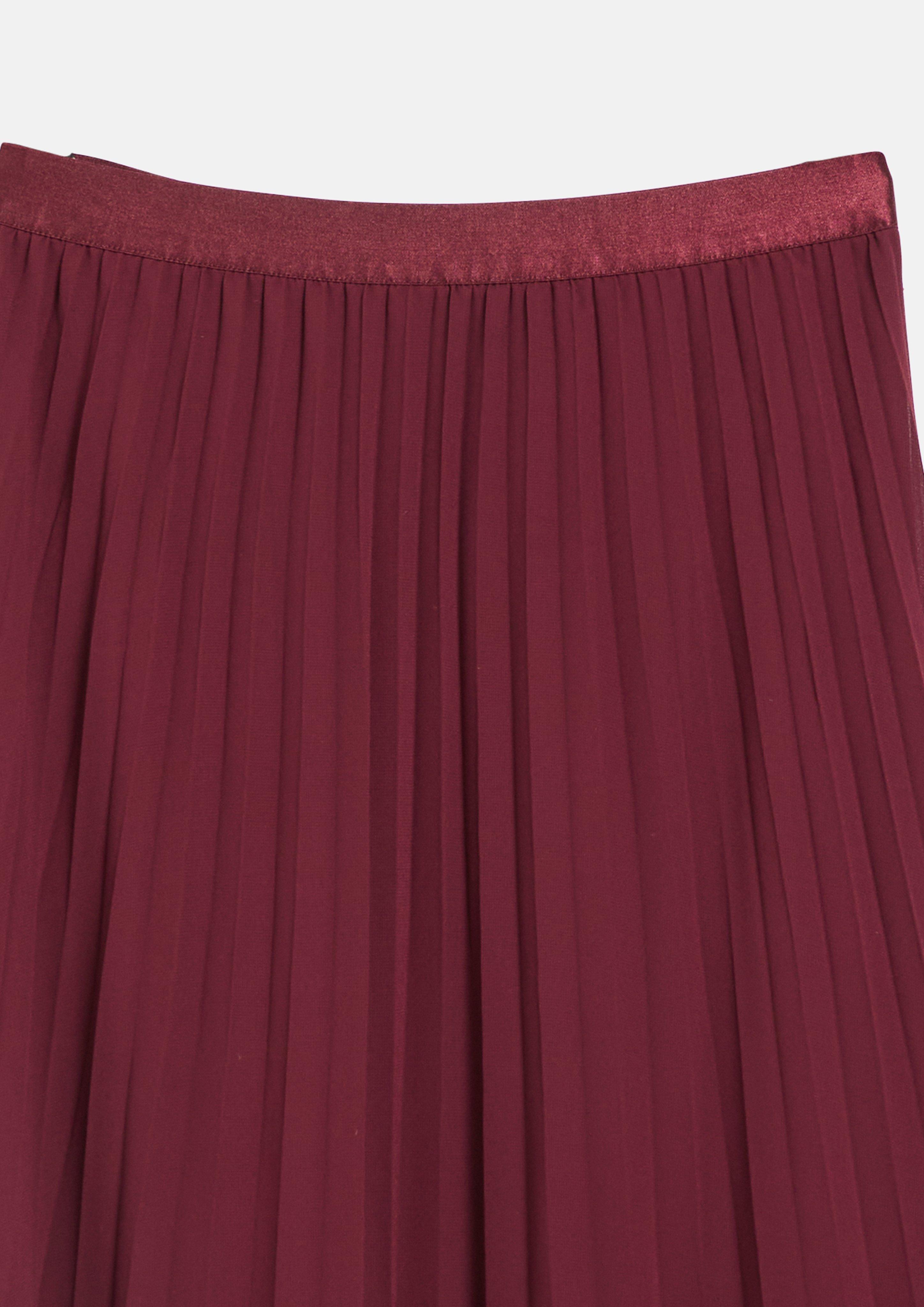 Femmes Jupe plissée à taille élastiquée en rouge de s.Oliver BLACK LABEL