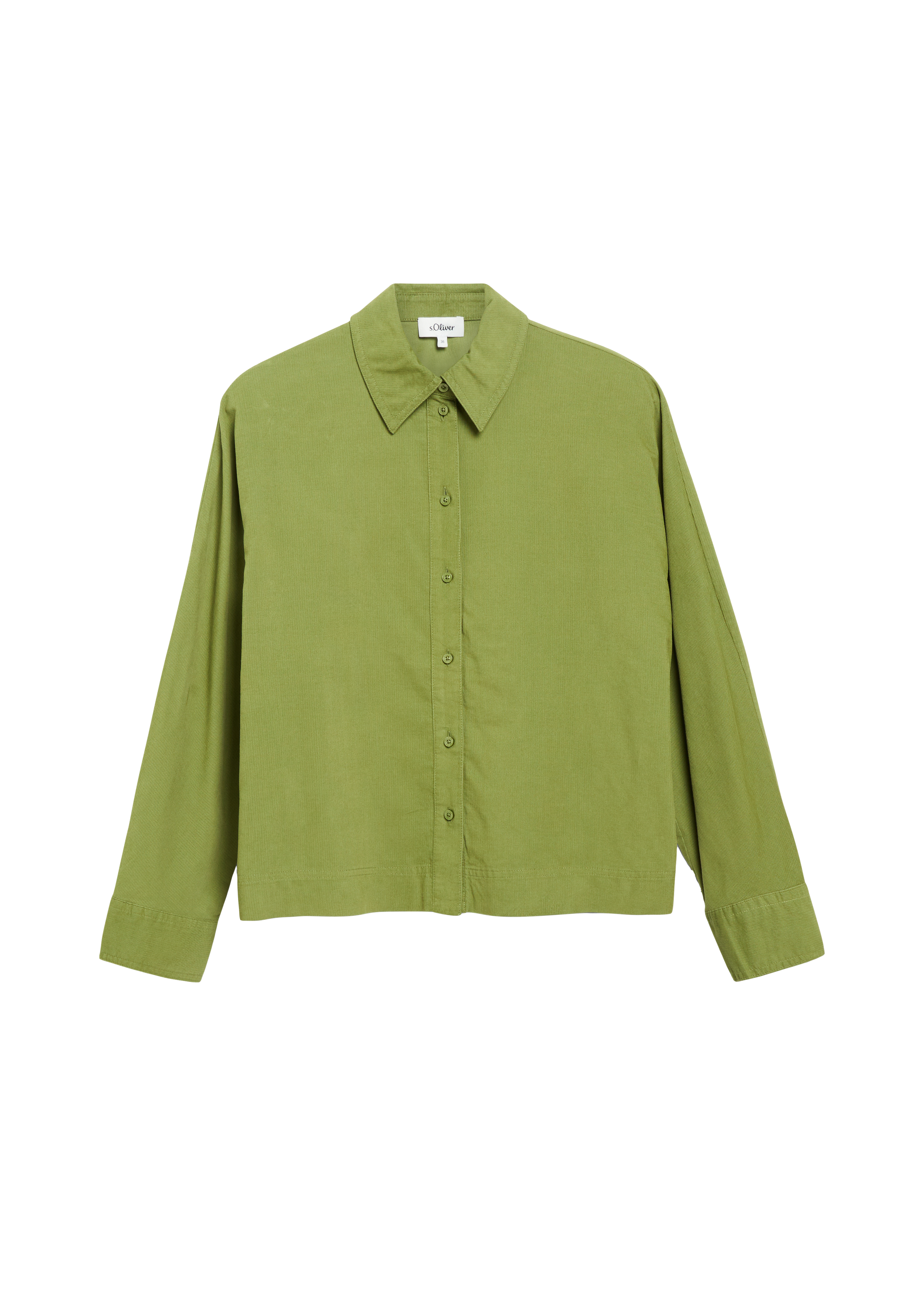 Fijne corduroyblouse met vleermuismouwen in een relaxte pasvorm