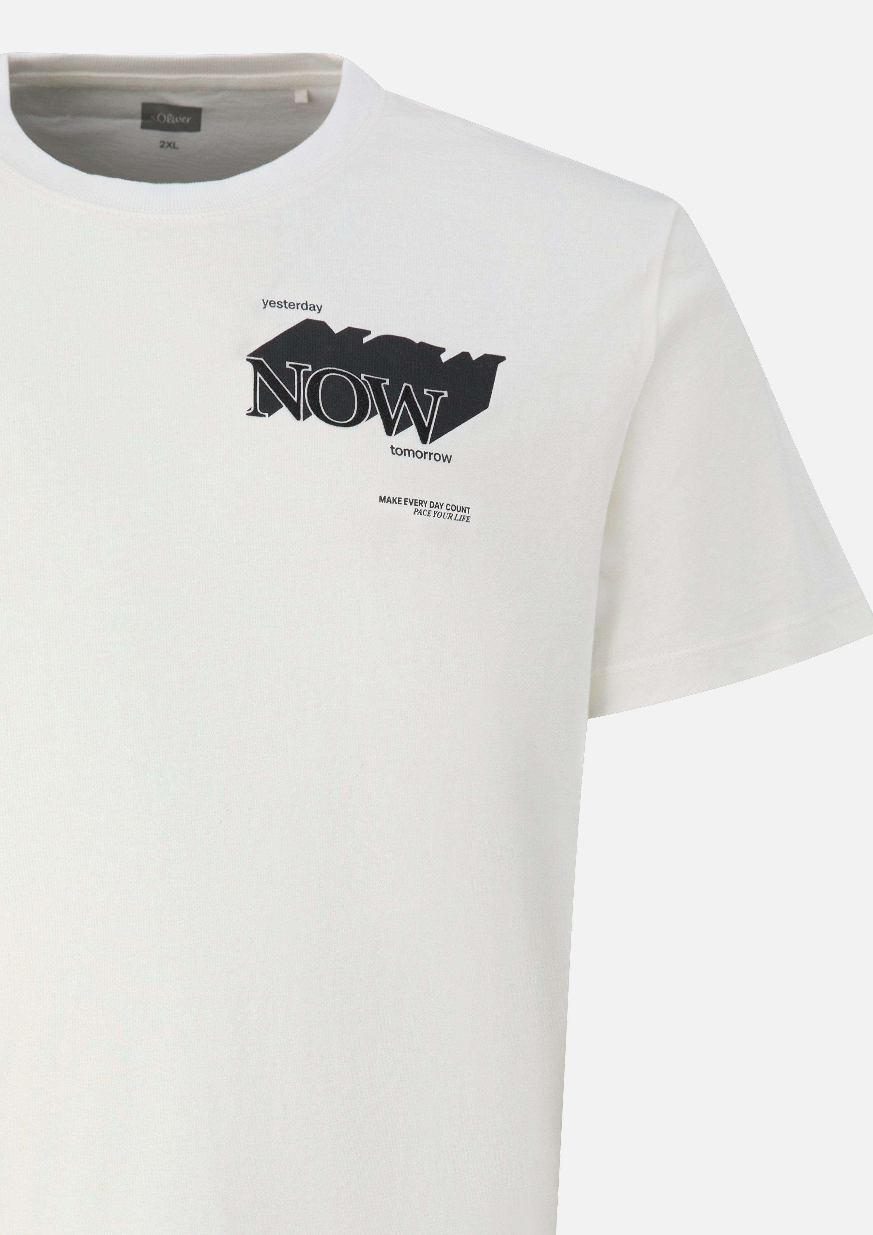 Heren T-Shirt in crème van s.Oliver Men Big Sizes