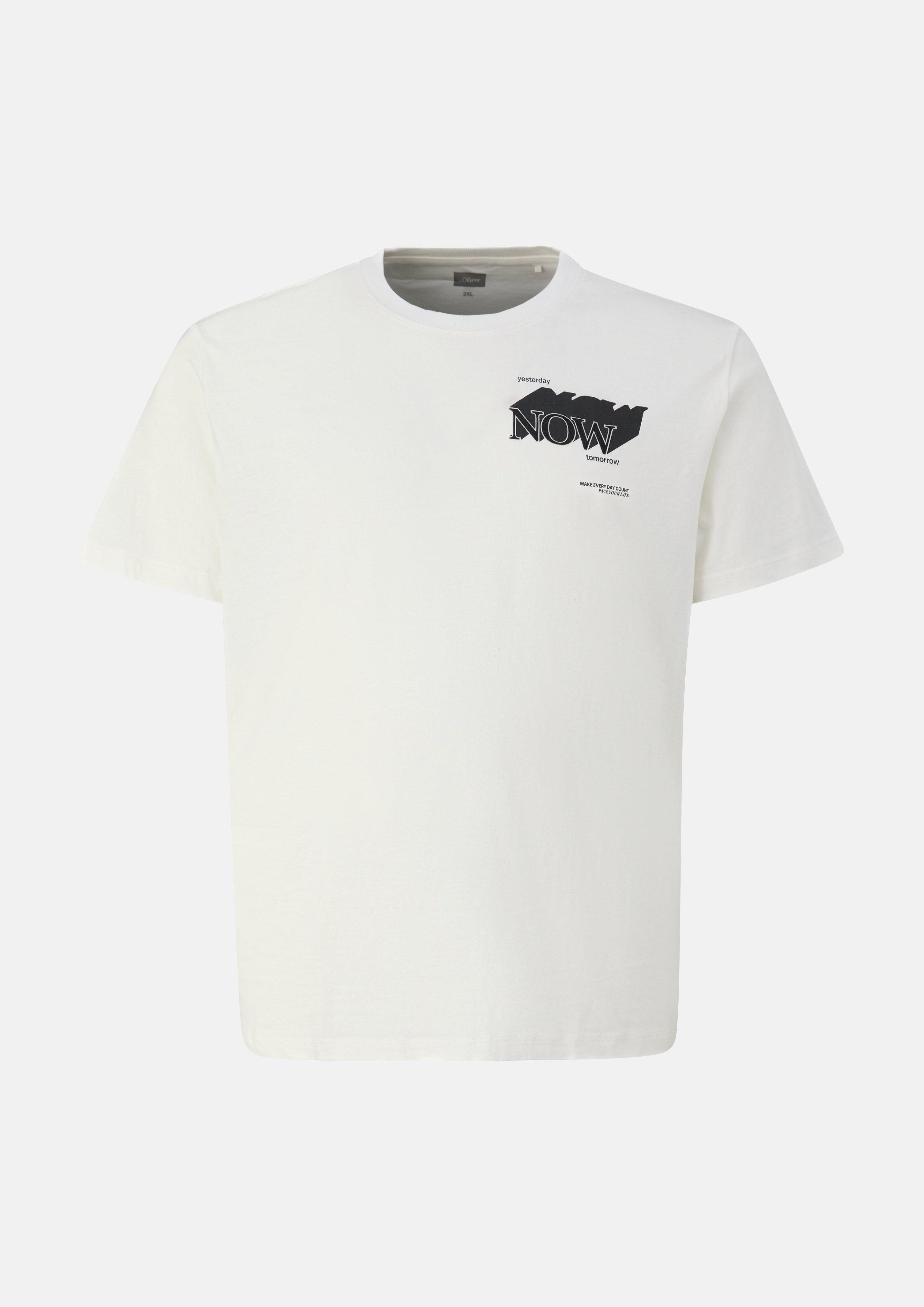 Heren T-Shirt in crème van s.Oliver Men Big Sizes