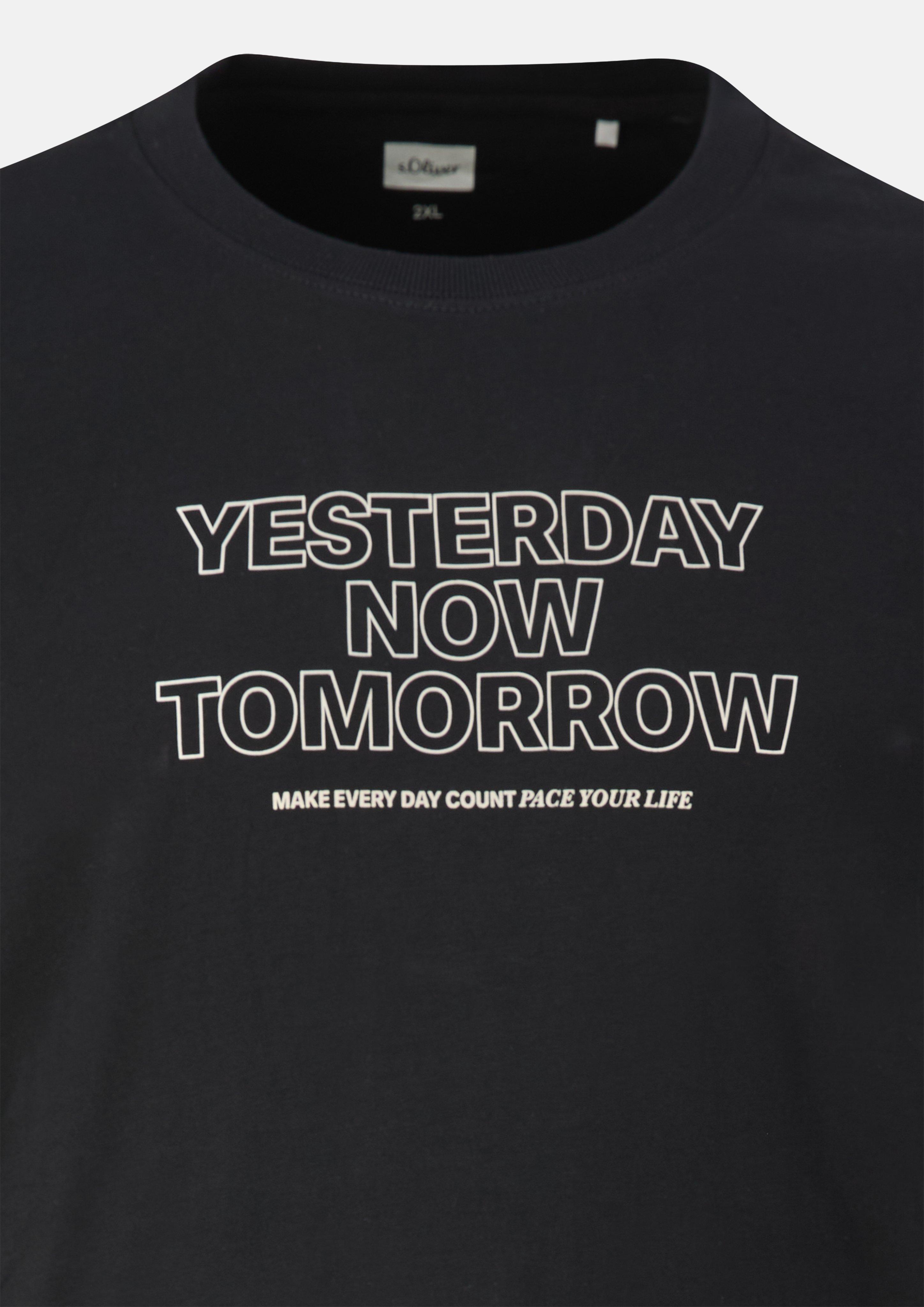 Heren T-Shirt in zwart van s.Oliver Men Big Sizes