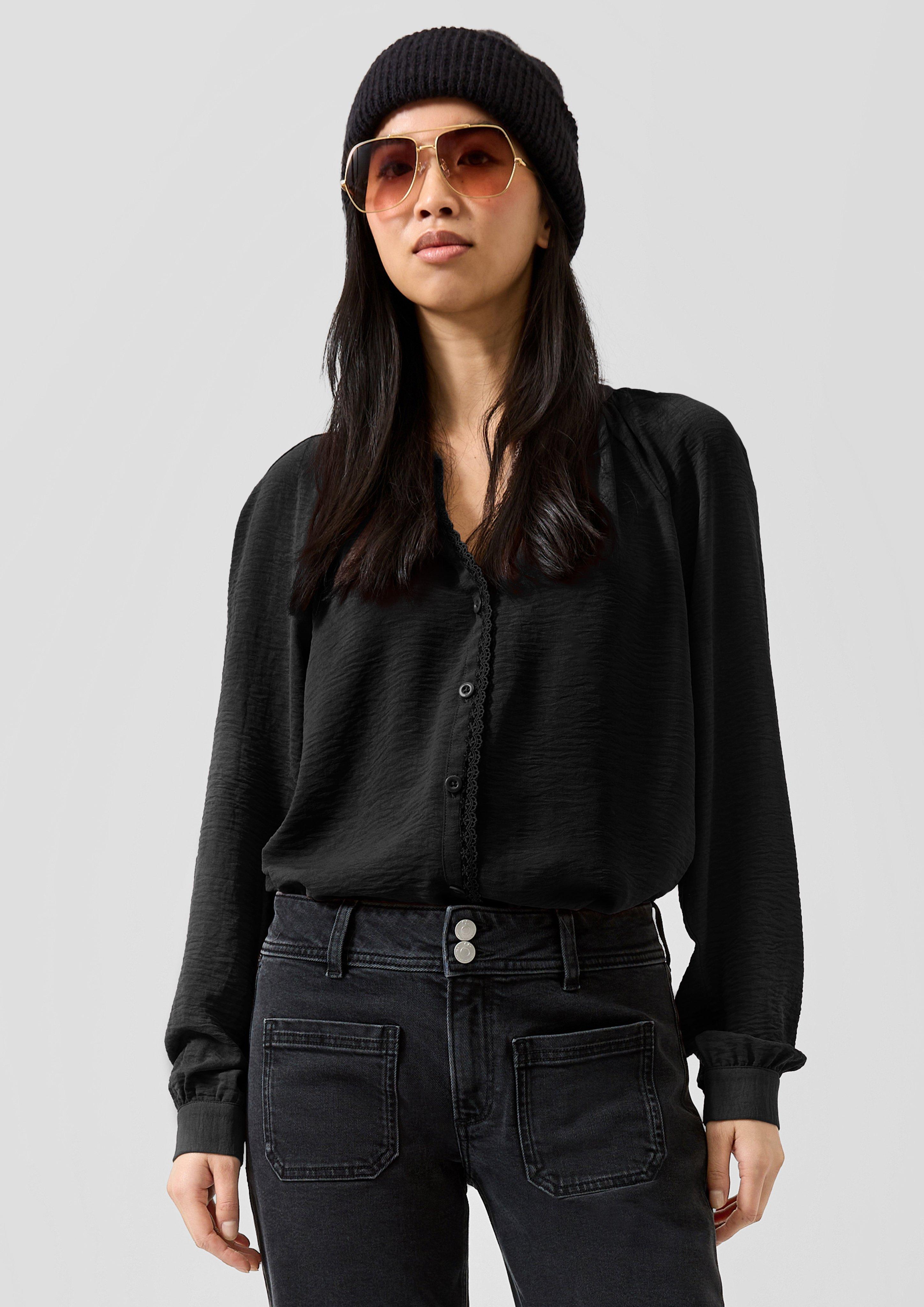 Bluse in zwart van QS