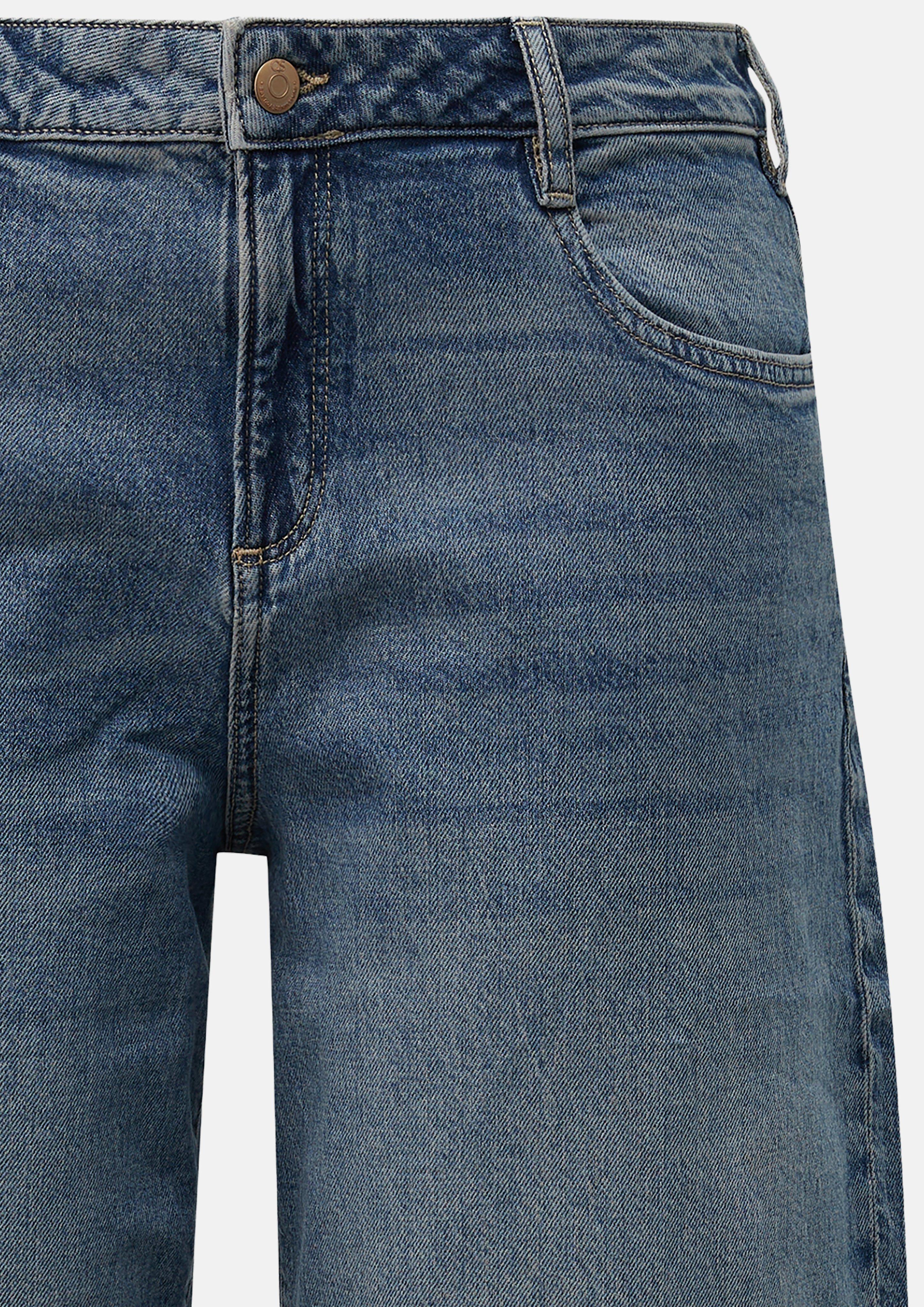 Women Barrel Jeans / Mid-Rise / Barrel Leg in blue by QS CURVE
