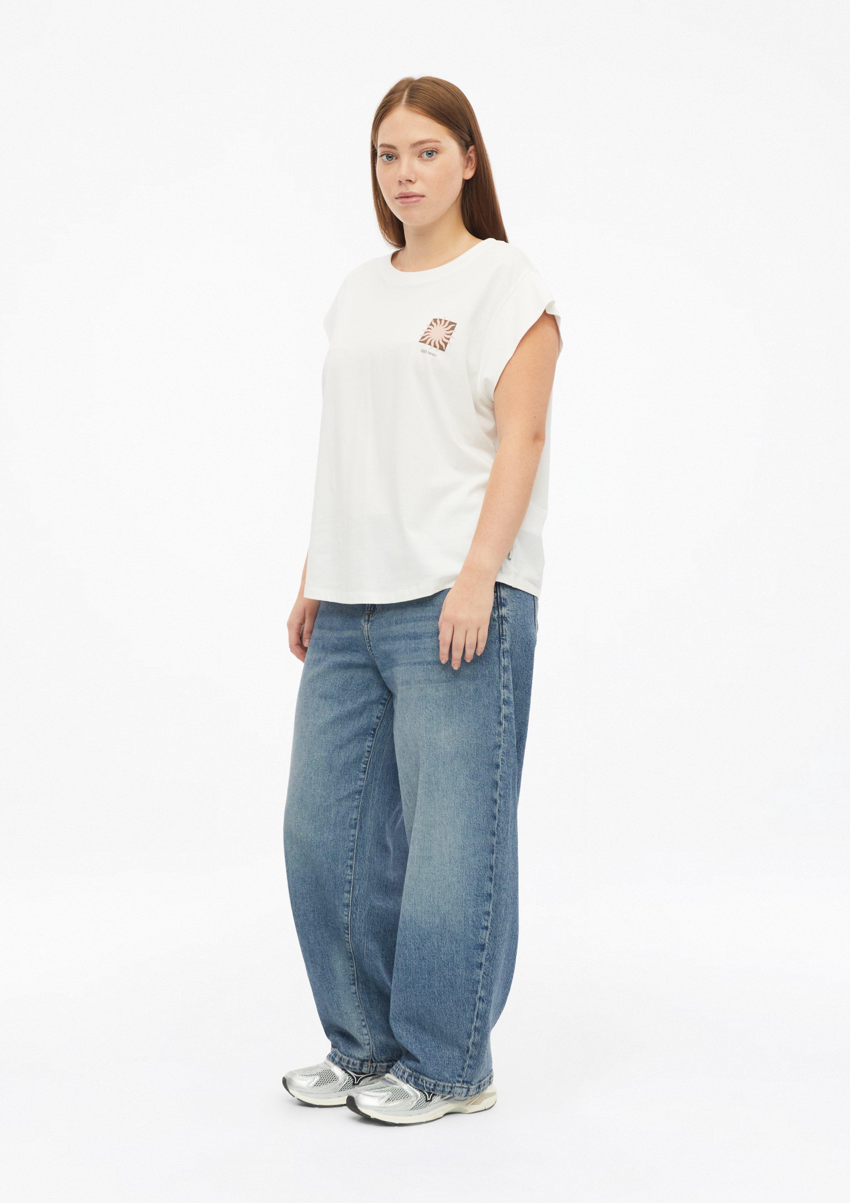 Women Barrel Jeans / Mid-Rise / Barrel Leg in blue by QS CURVE