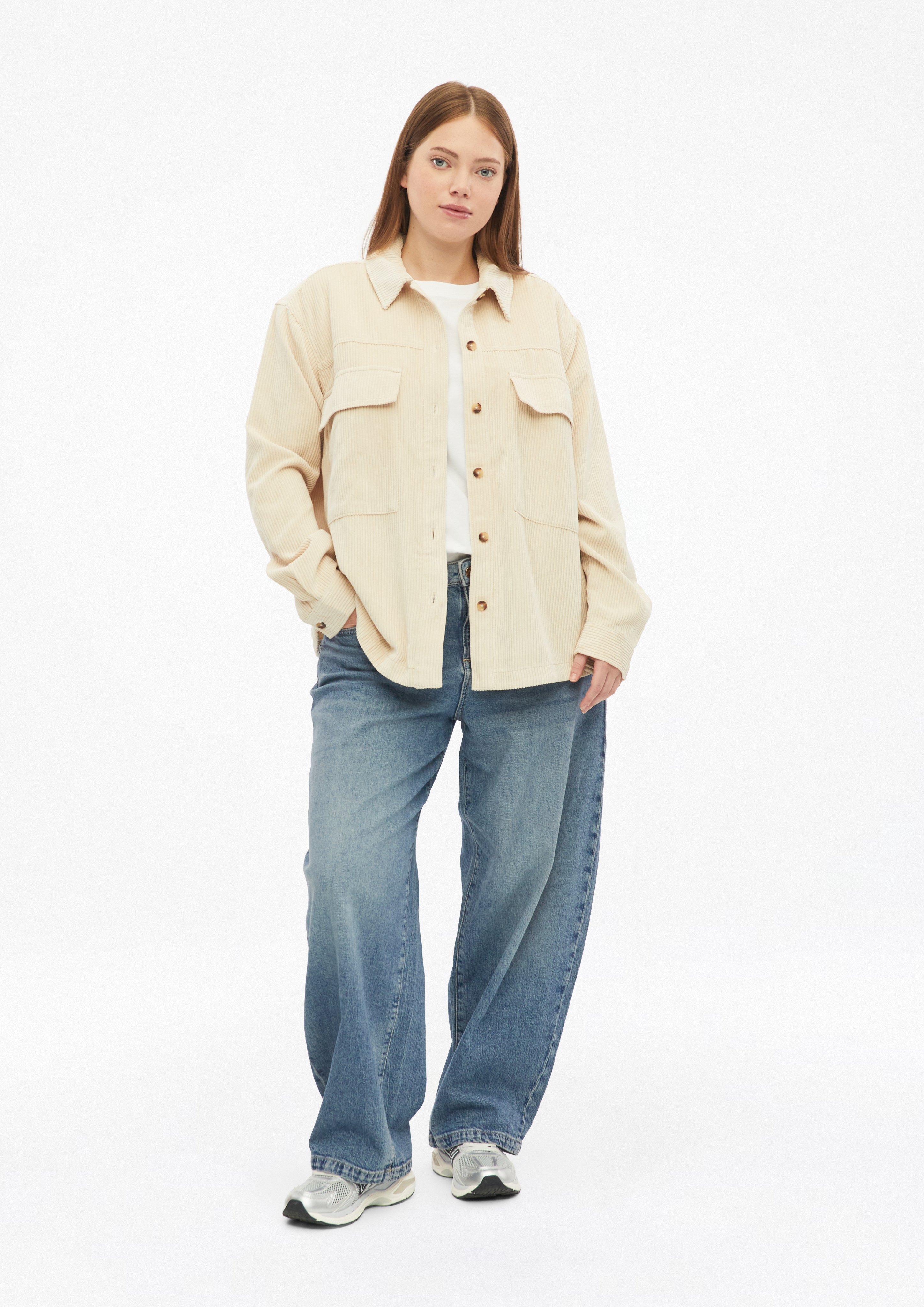 Women Barrel Jeans / Mid-Rise / Barrel Leg in blue by QS CURVE