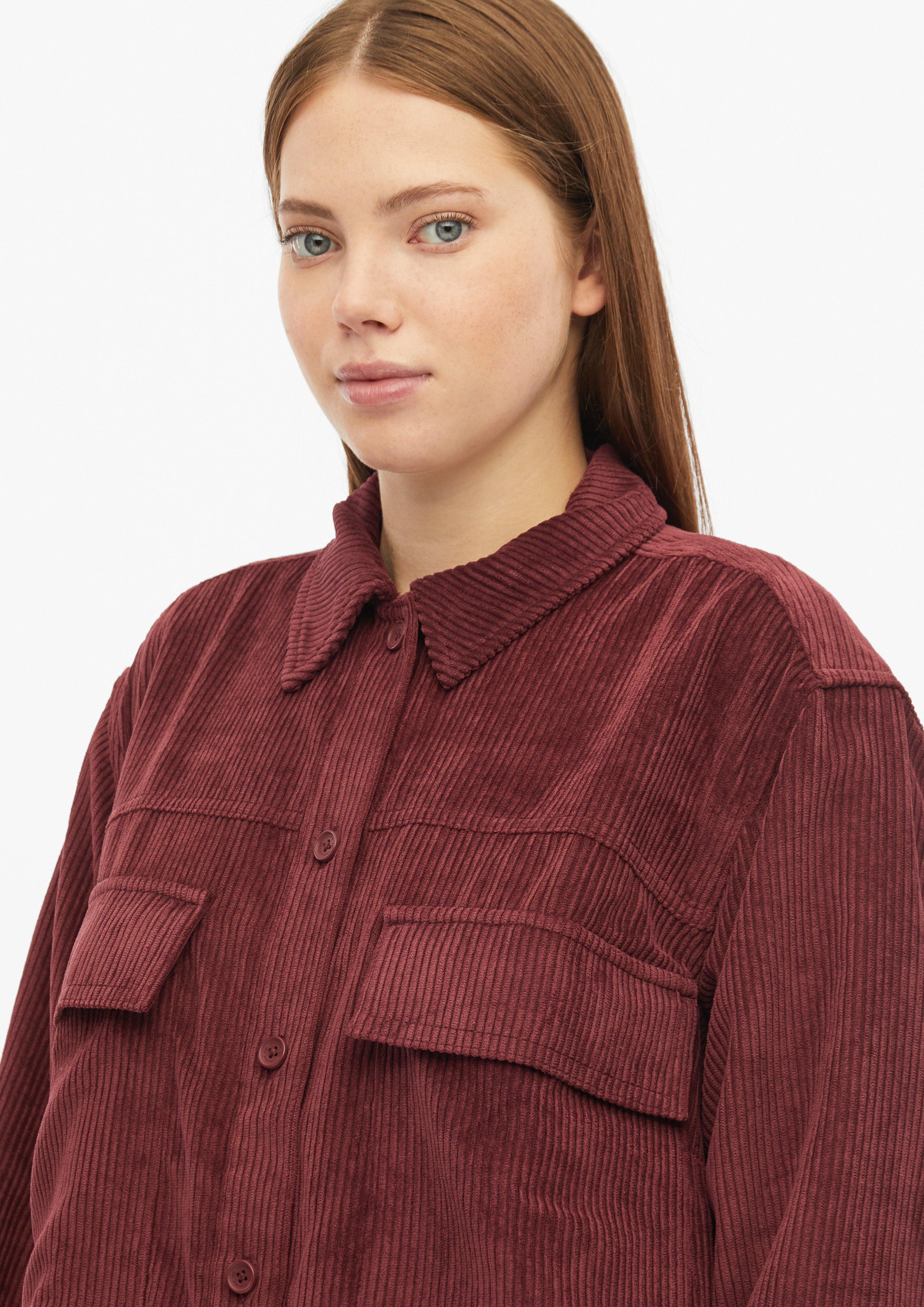 Damen Lässiges Kord-Overshirt in rot von QS CURVE