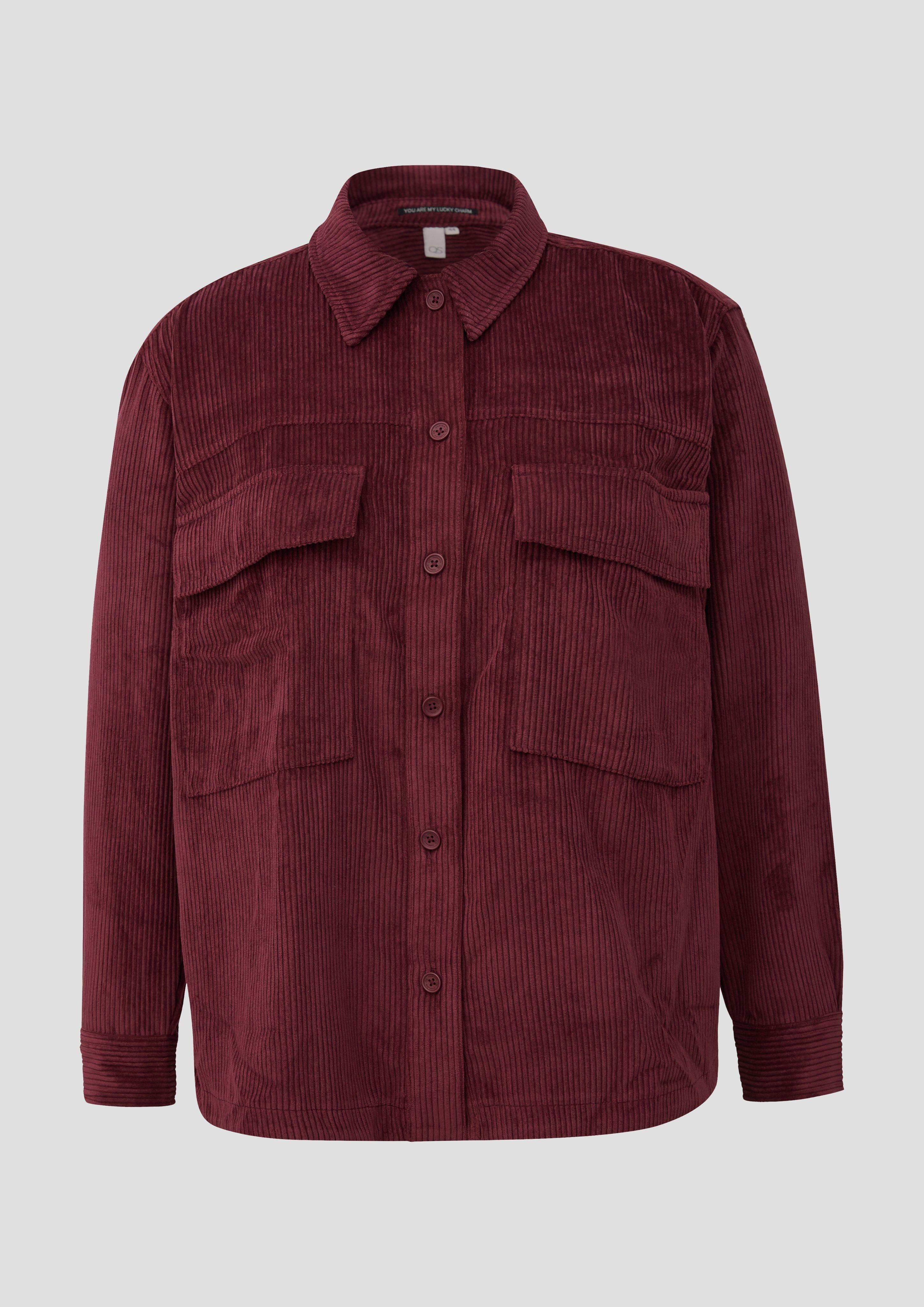 Damen Lässiges Kord-Overshirt in rot von QS CURVE