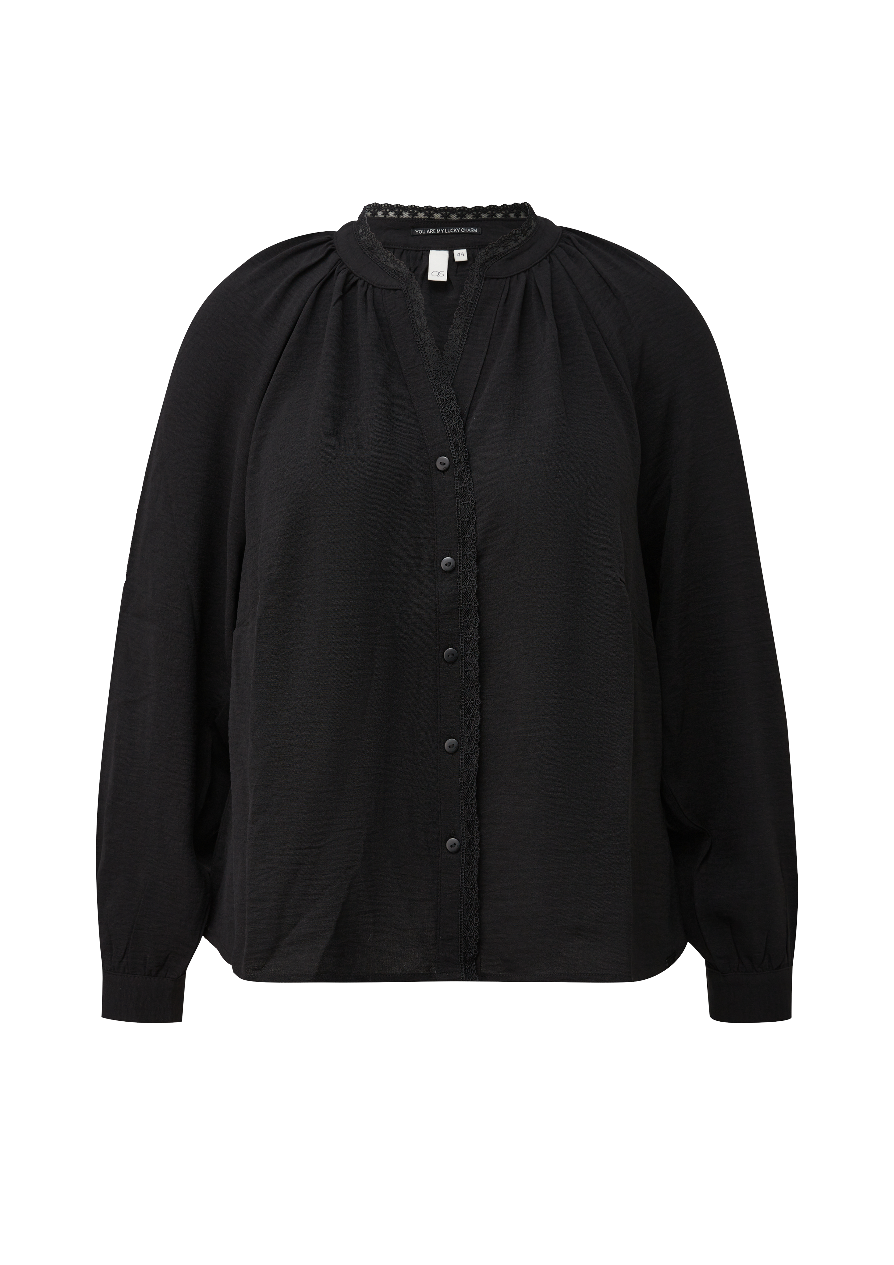 Tuniekblouse met kant aan de halslijn