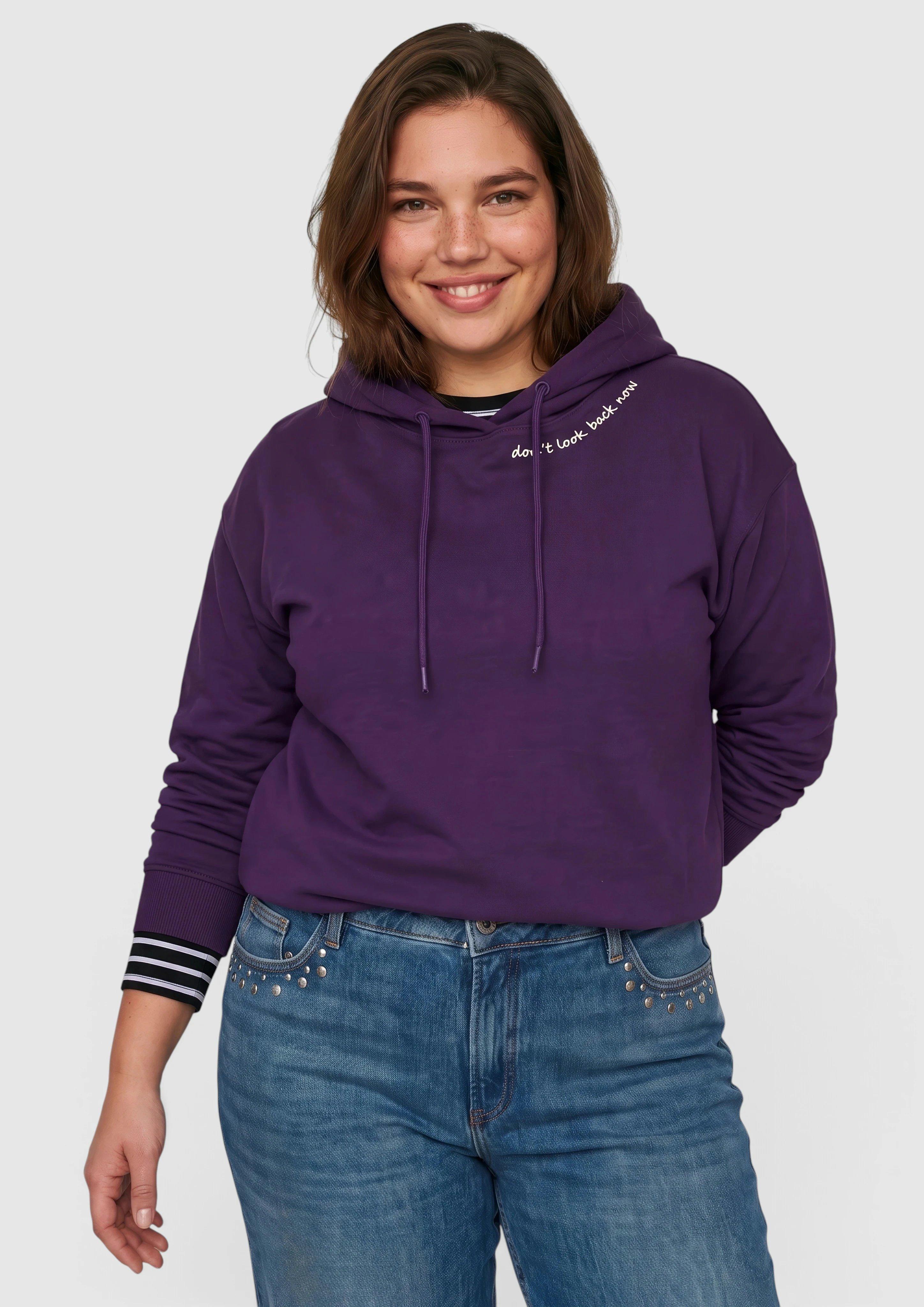 Sweatshirt in lila van QS CURVE