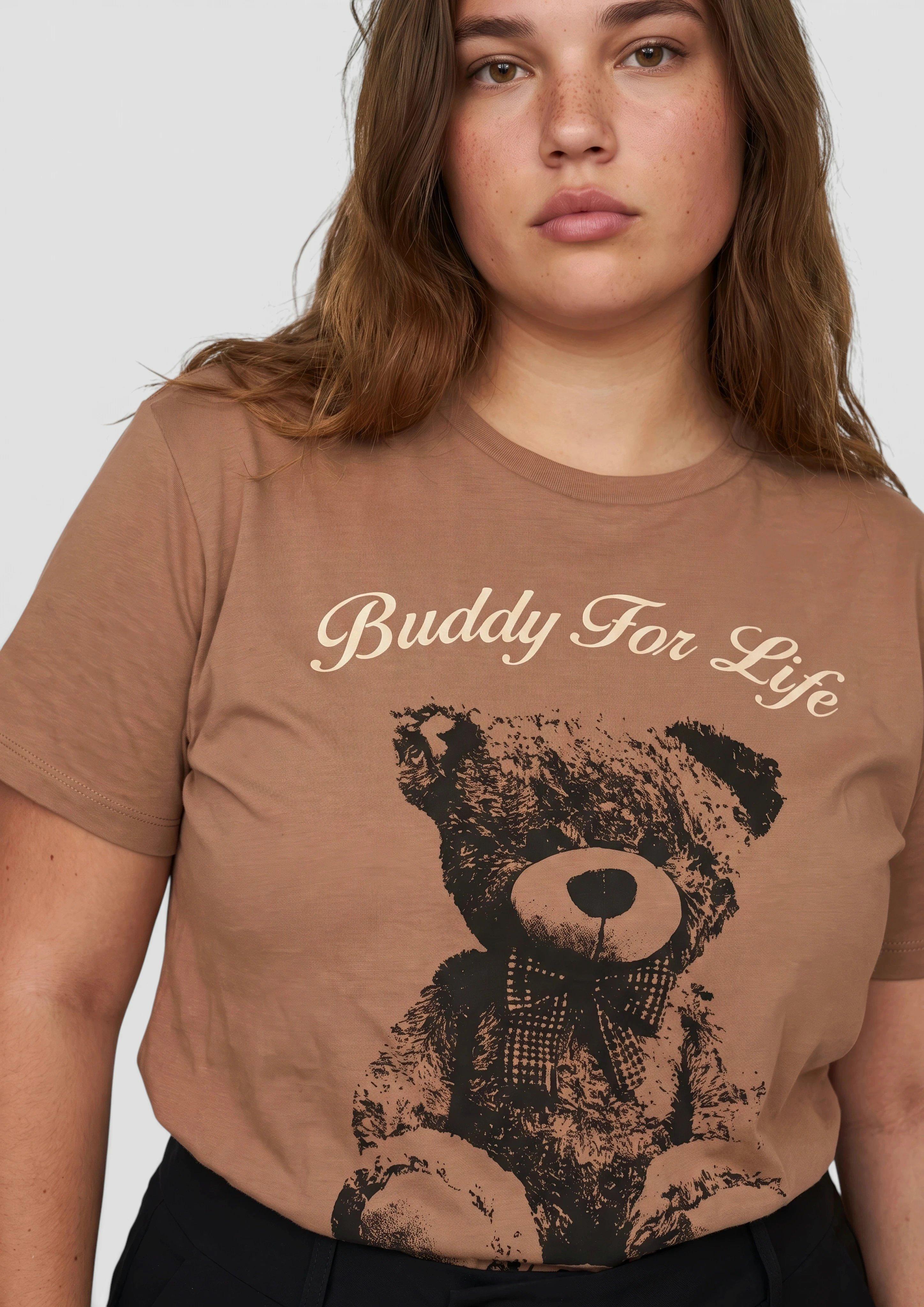 Dames T-Shirt in bruin van QS CURVE
