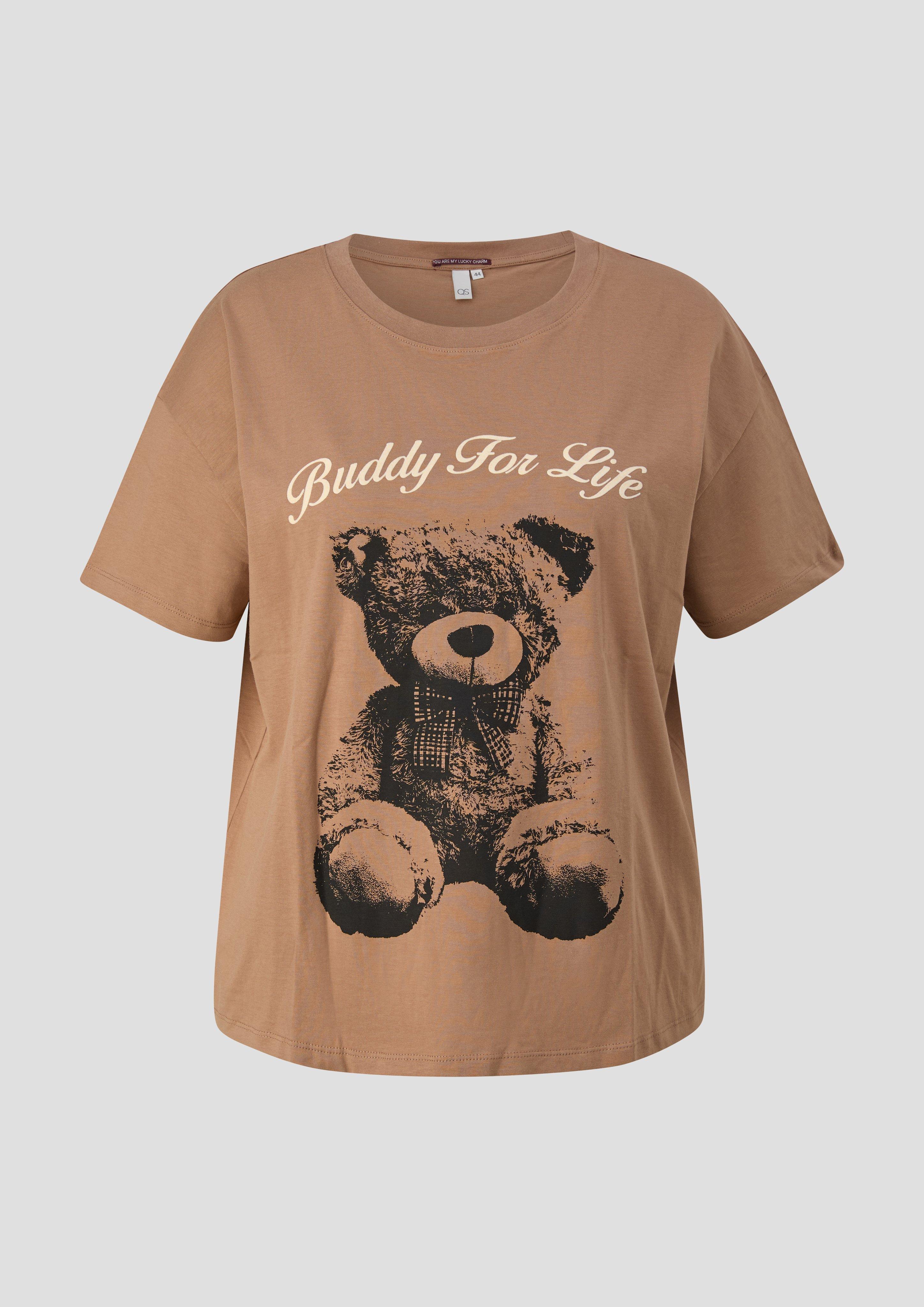 T-Shirt in bruin van QS CURVE