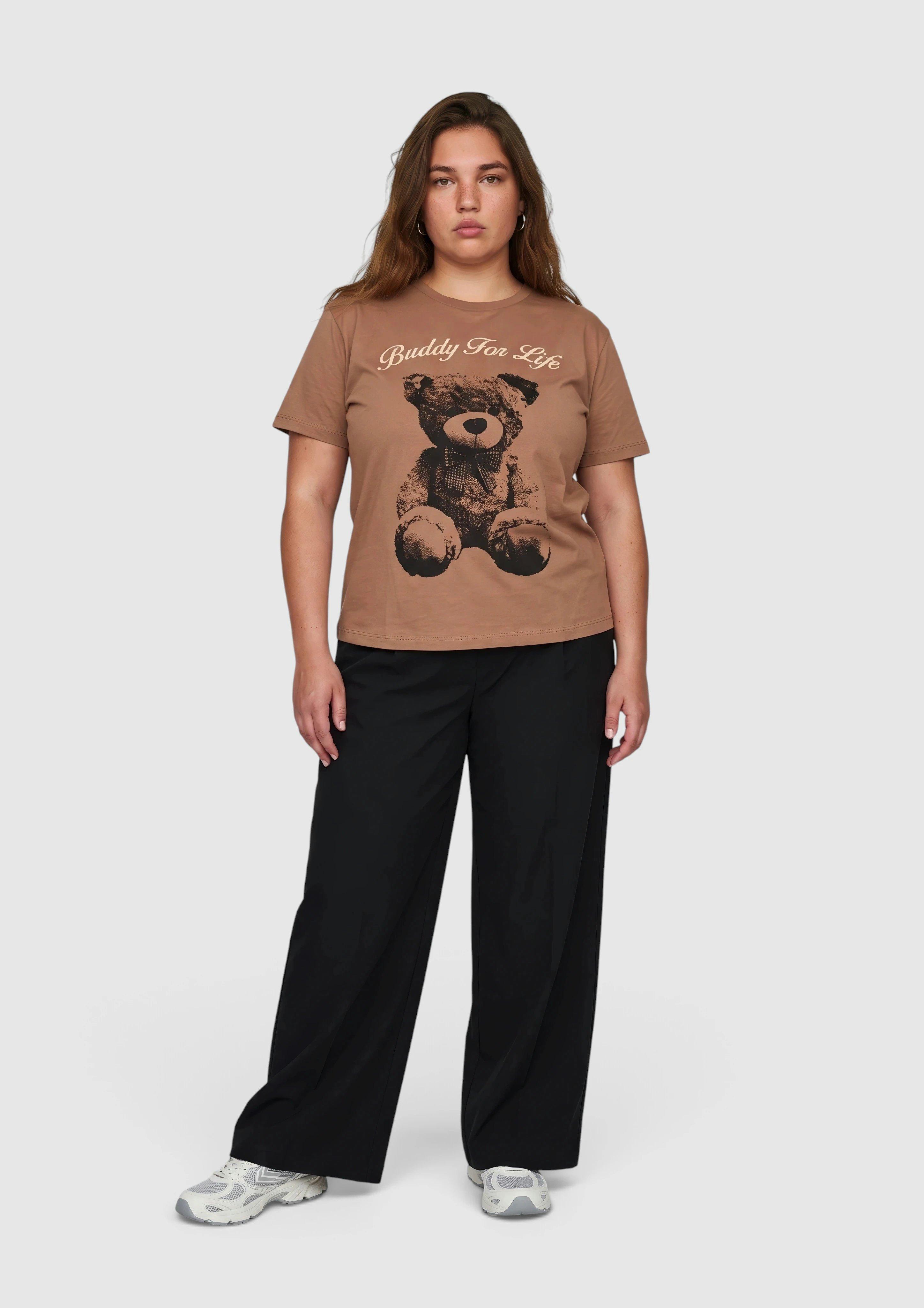 Dames T-Shirt in bruin van QS CURVE
