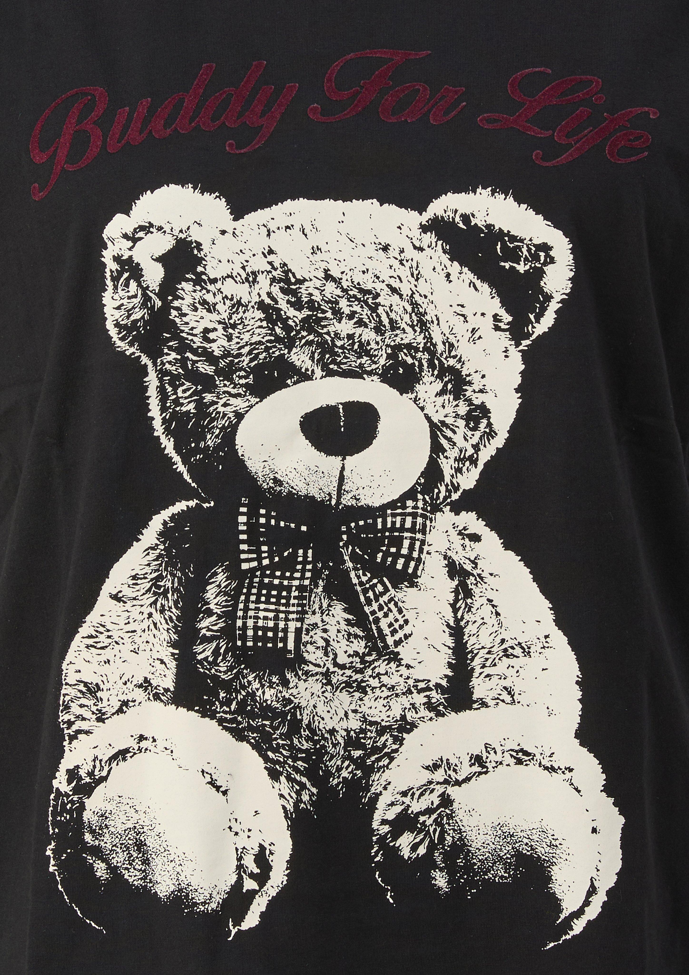 Dames T-Shirt in zwart van QS CURVE