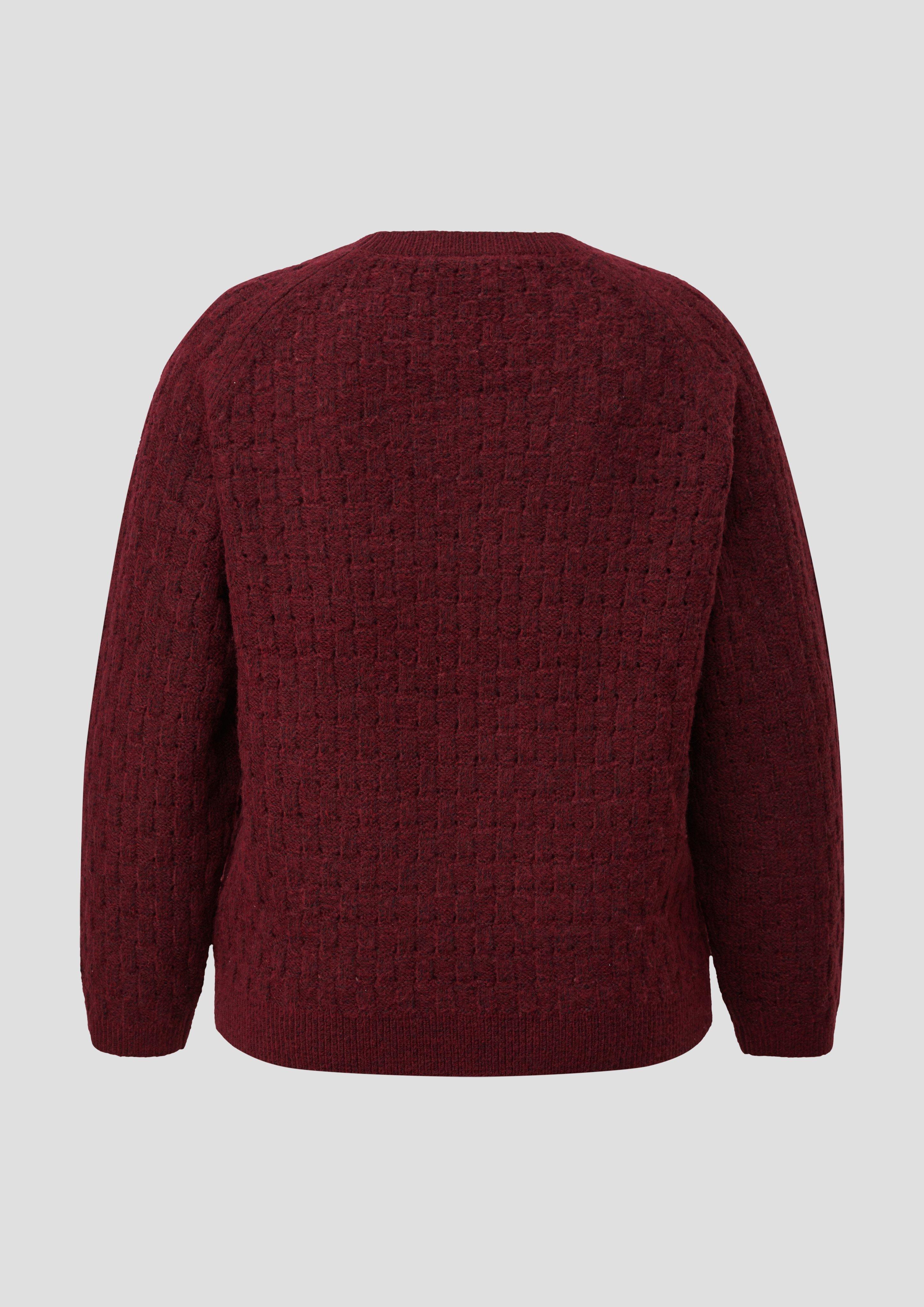 Women Knitted pullover in red by QS CURVE