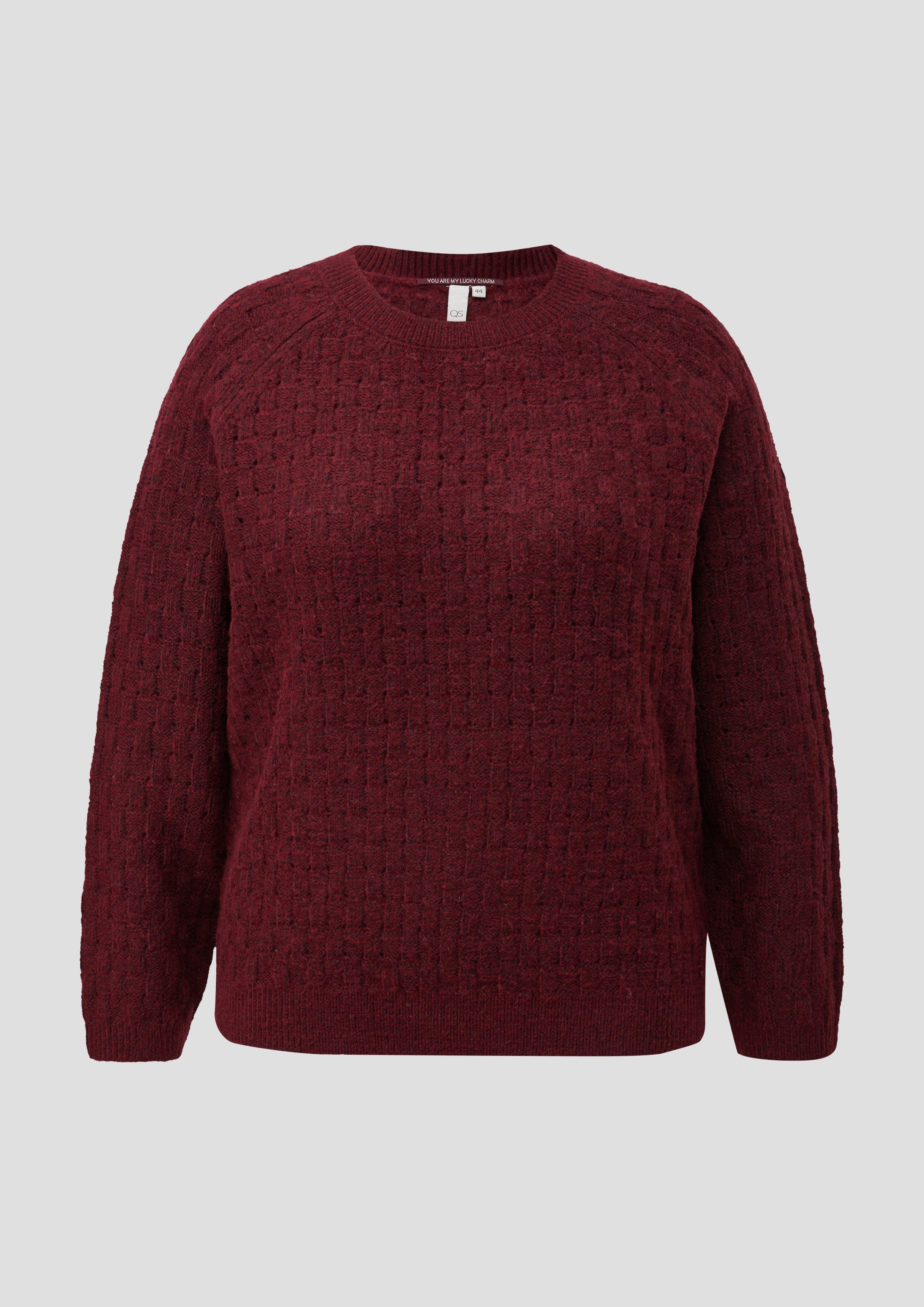 Knitted pullover in bordeaux by QS CURVE