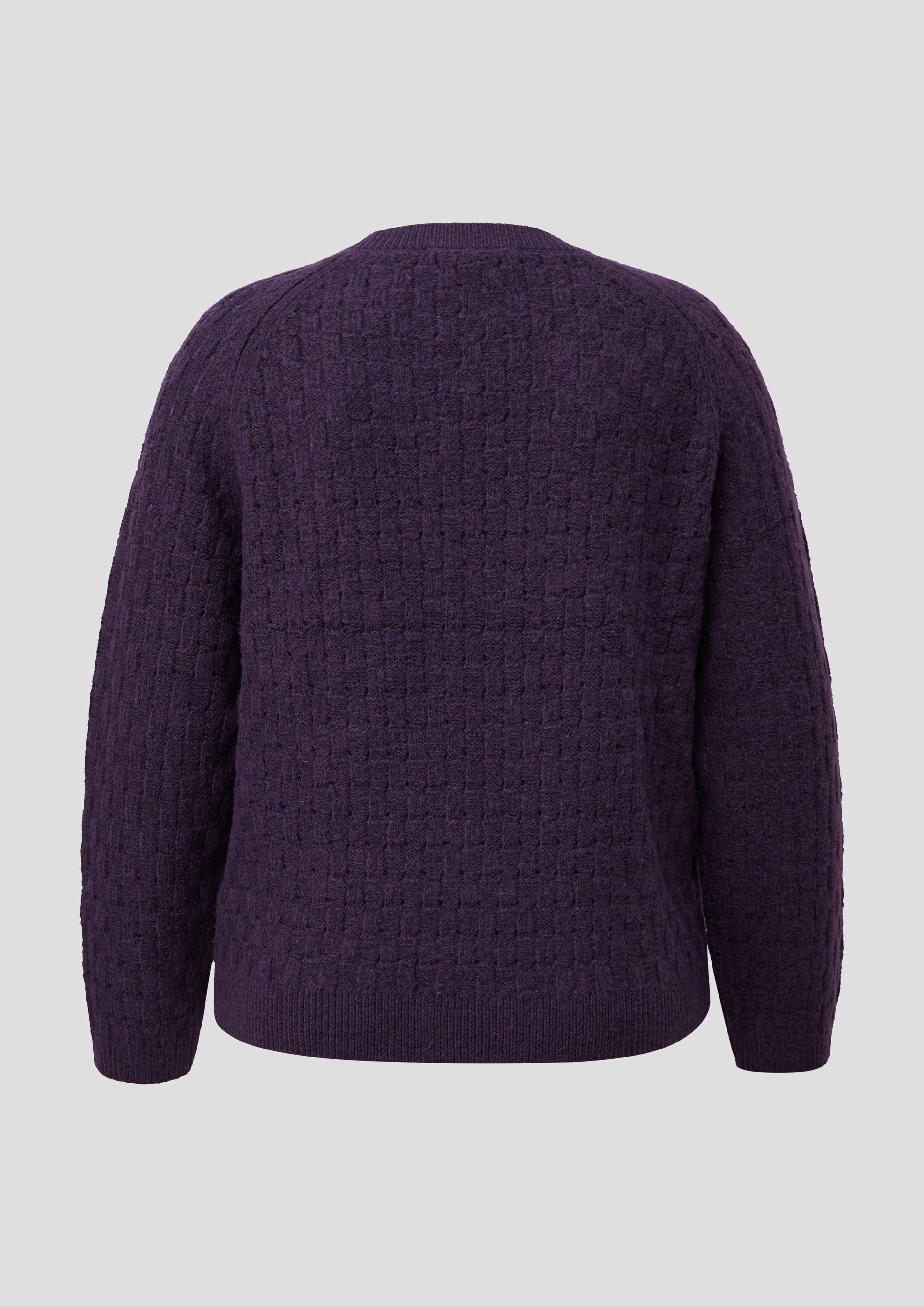 Women Knitted pullover in purple by QS CURVE