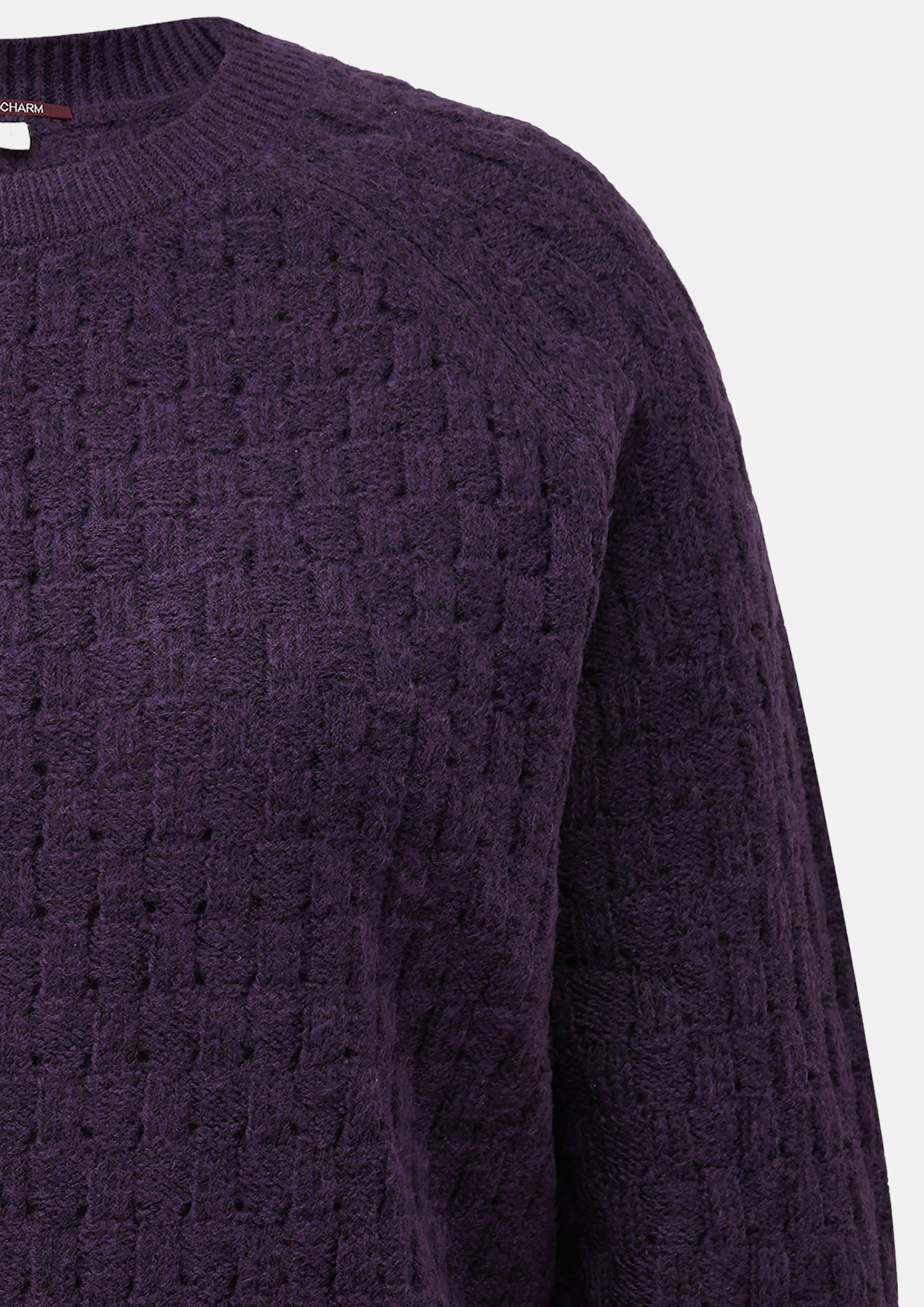 Women Knitted pullover in purple by QS CURVE