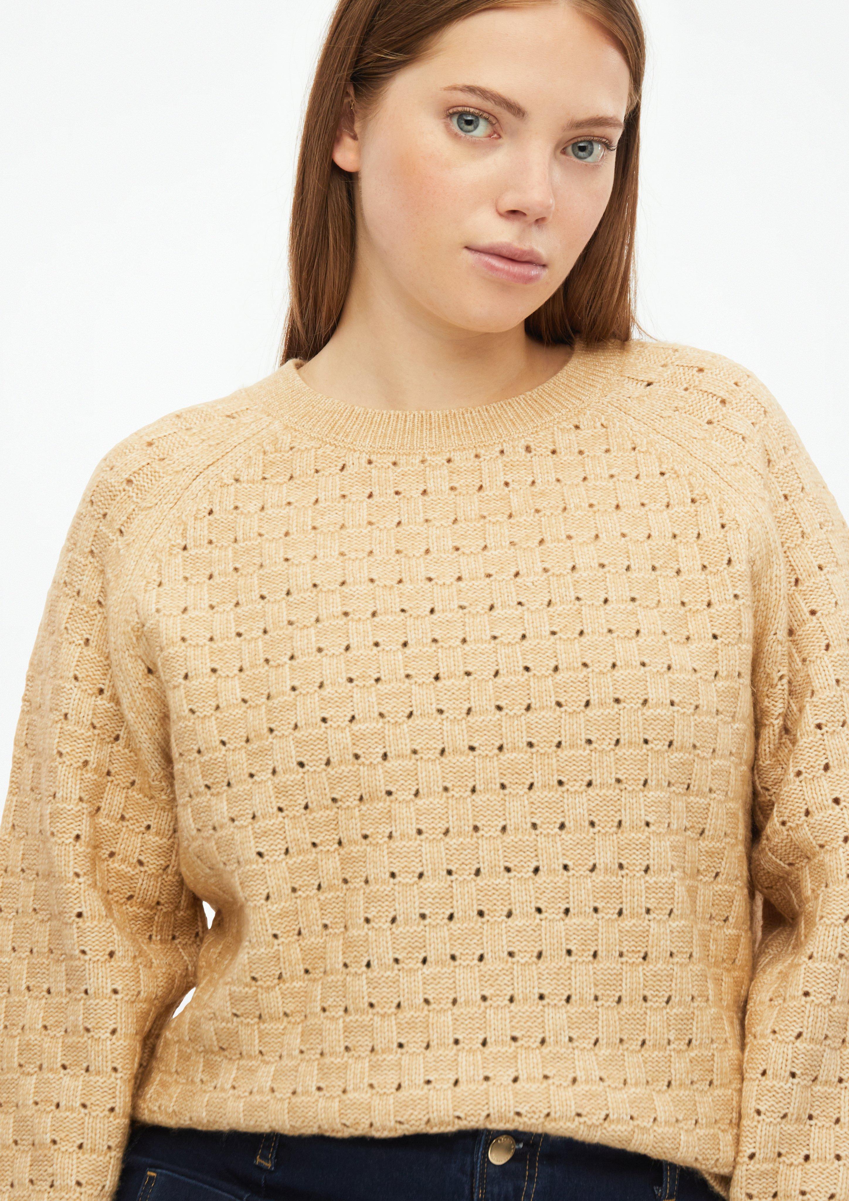 Damen Weicher Pullover mit Strukturmuster in braun von QS CURVE