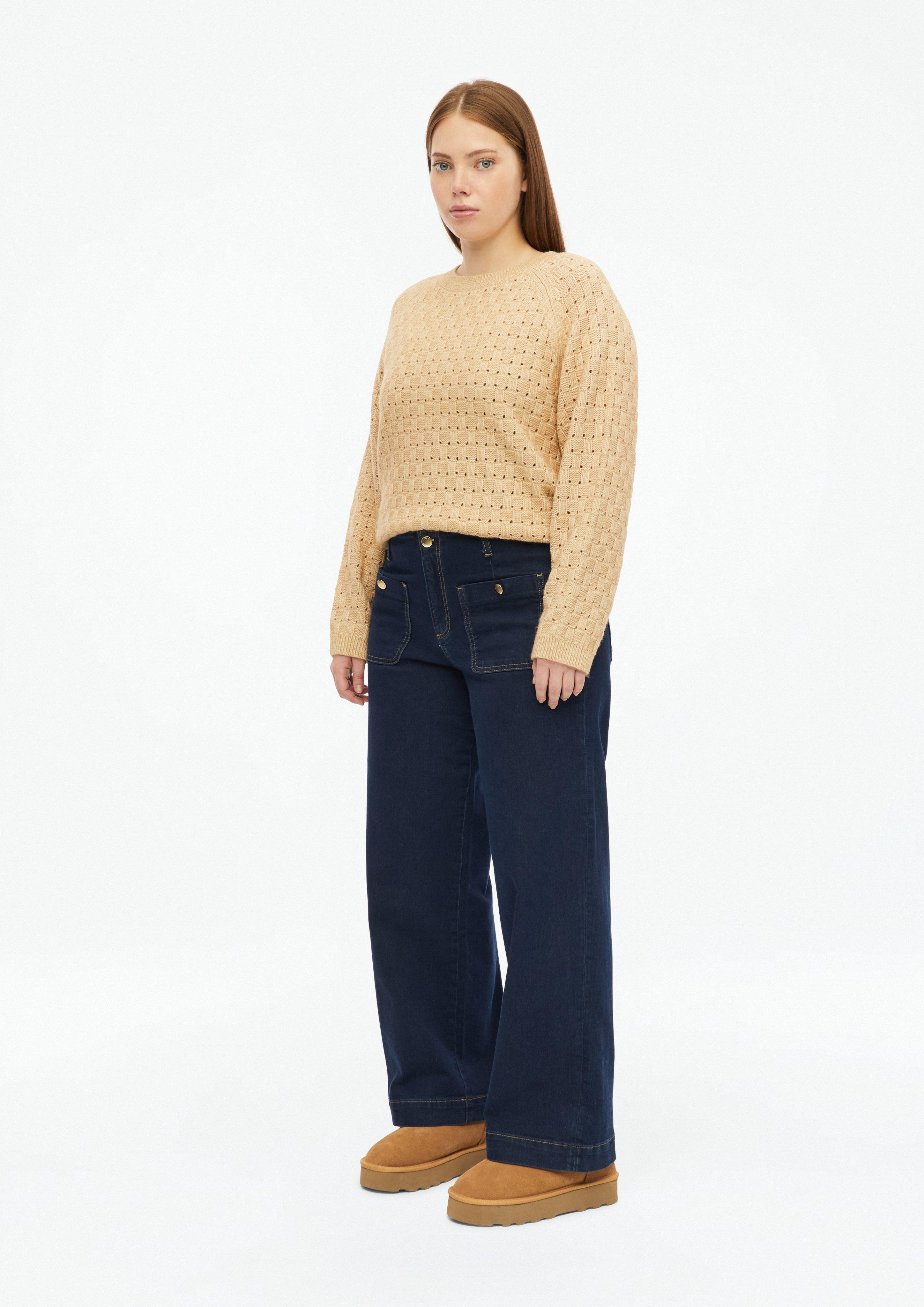 Damen Weicher Pullover mit Strukturmuster in braun von QS CURVE