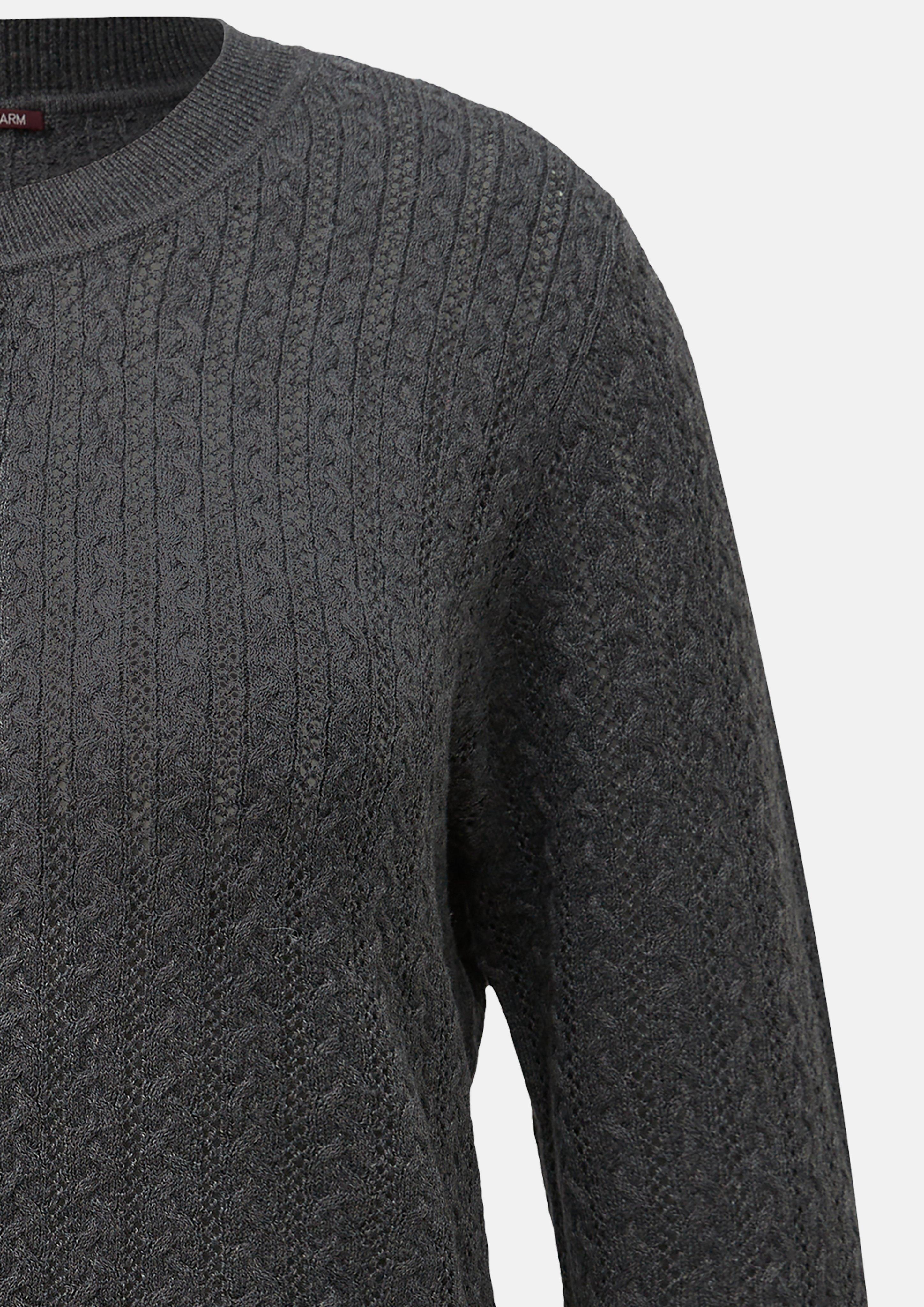 Femmes Cardigan en maille fine avec motif torsadé en gris de QS CURVE