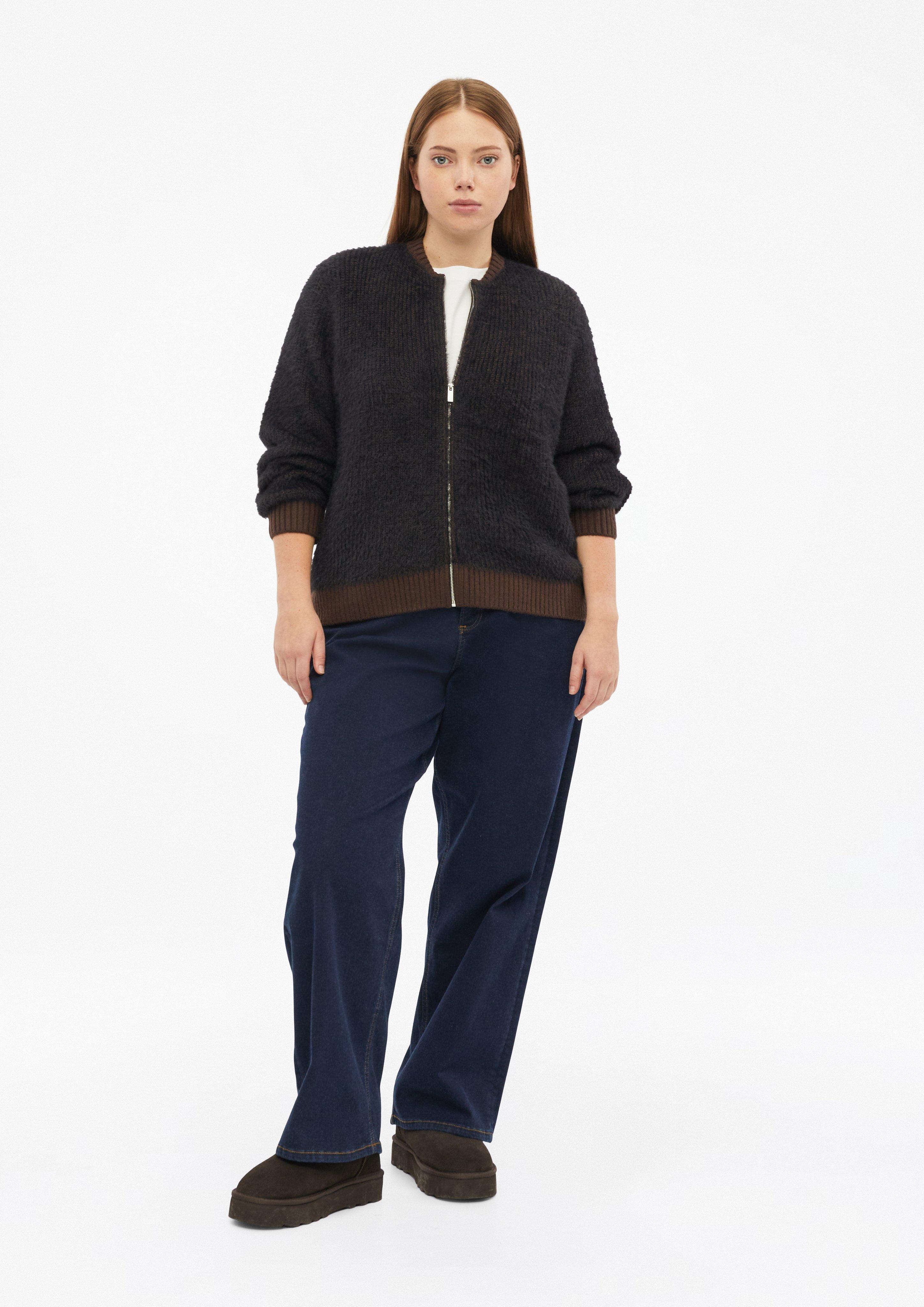 Damen Flauschiger Strick-Blouson in schwarz von QS CURVE