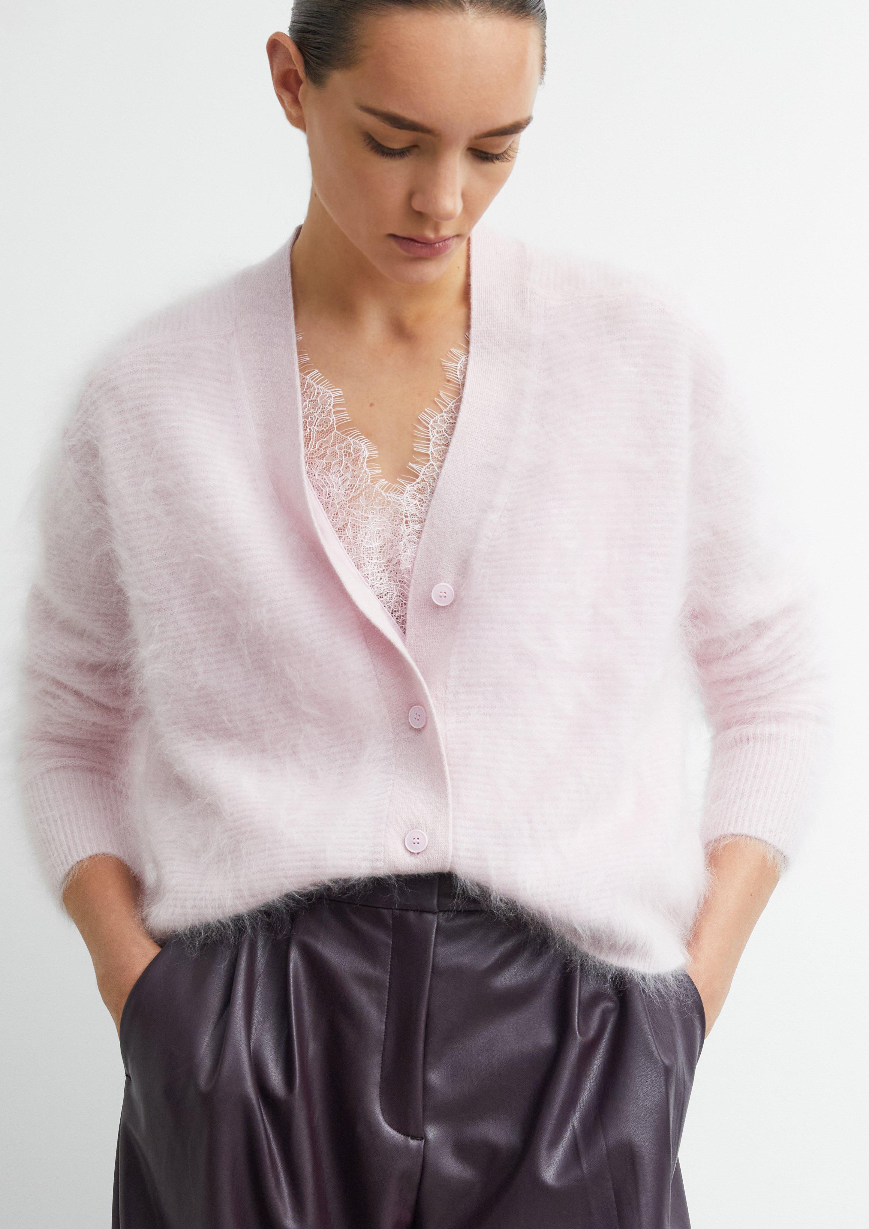 Strickjacke in pink von COMMA