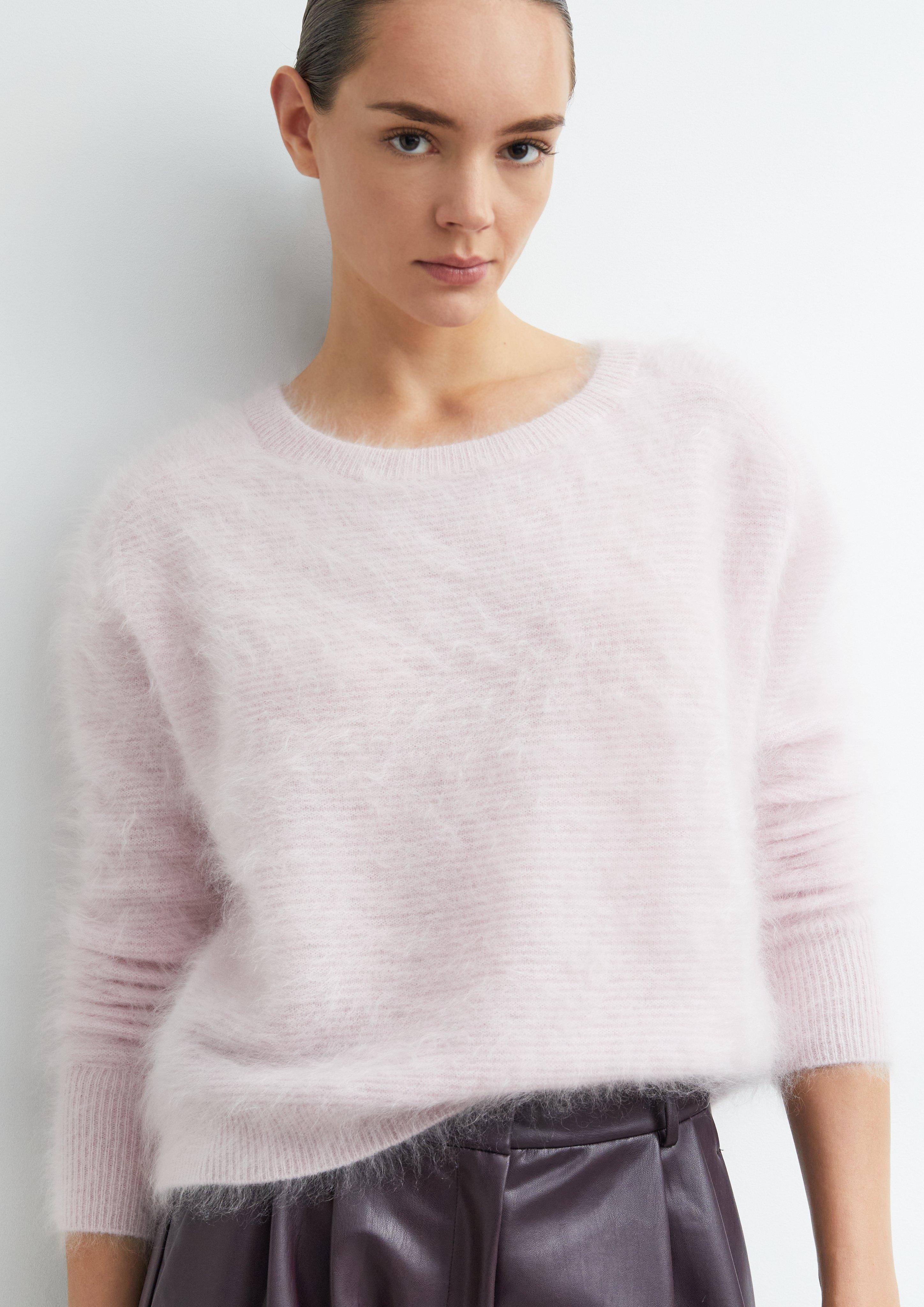 Damen Strickpullover aus 100% Cashmere mit Relaxed Fit in pink von COMMA