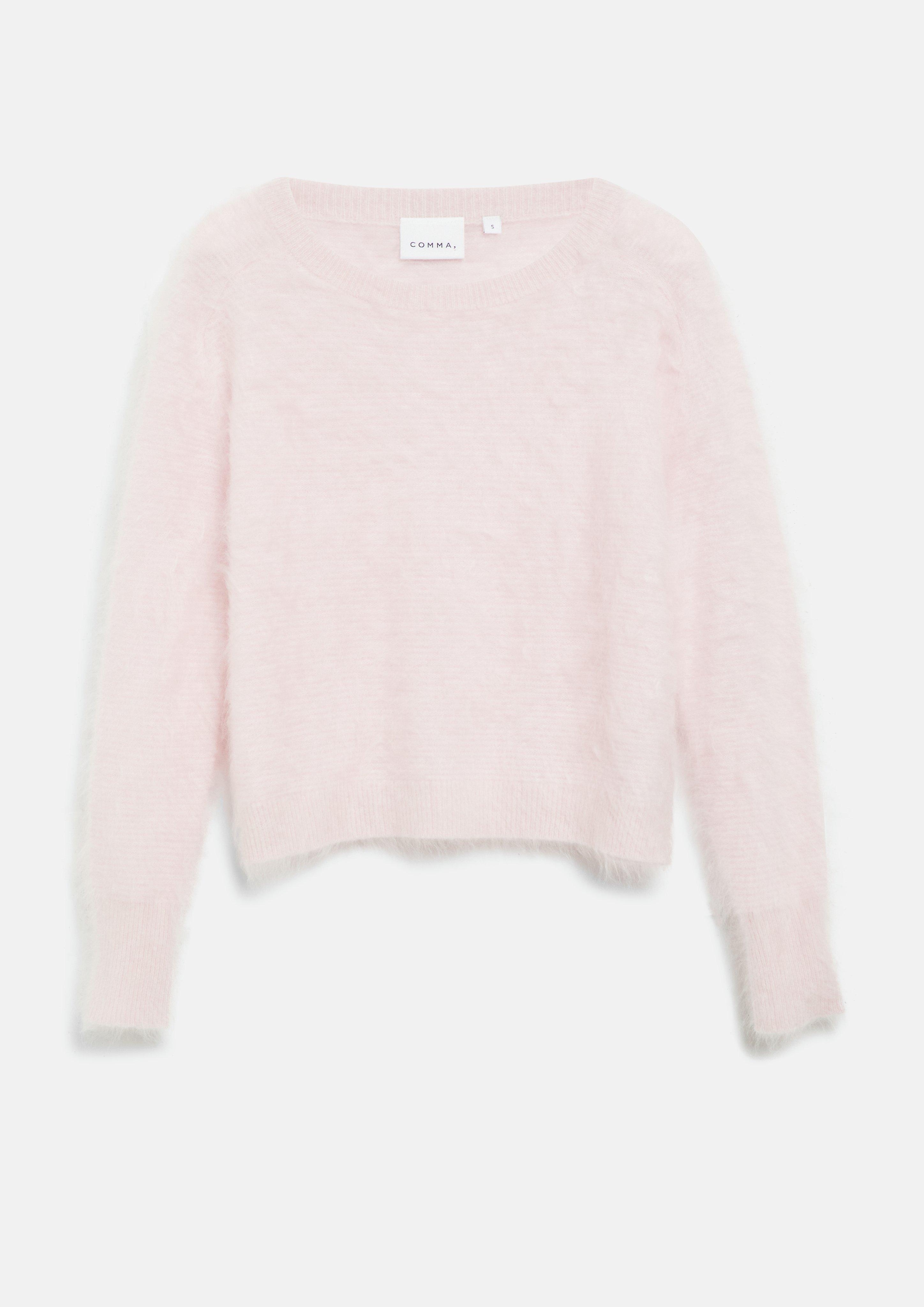 Damen Strickpullover aus 100% Cashmere mit Relaxed Fit in pink von COMMA