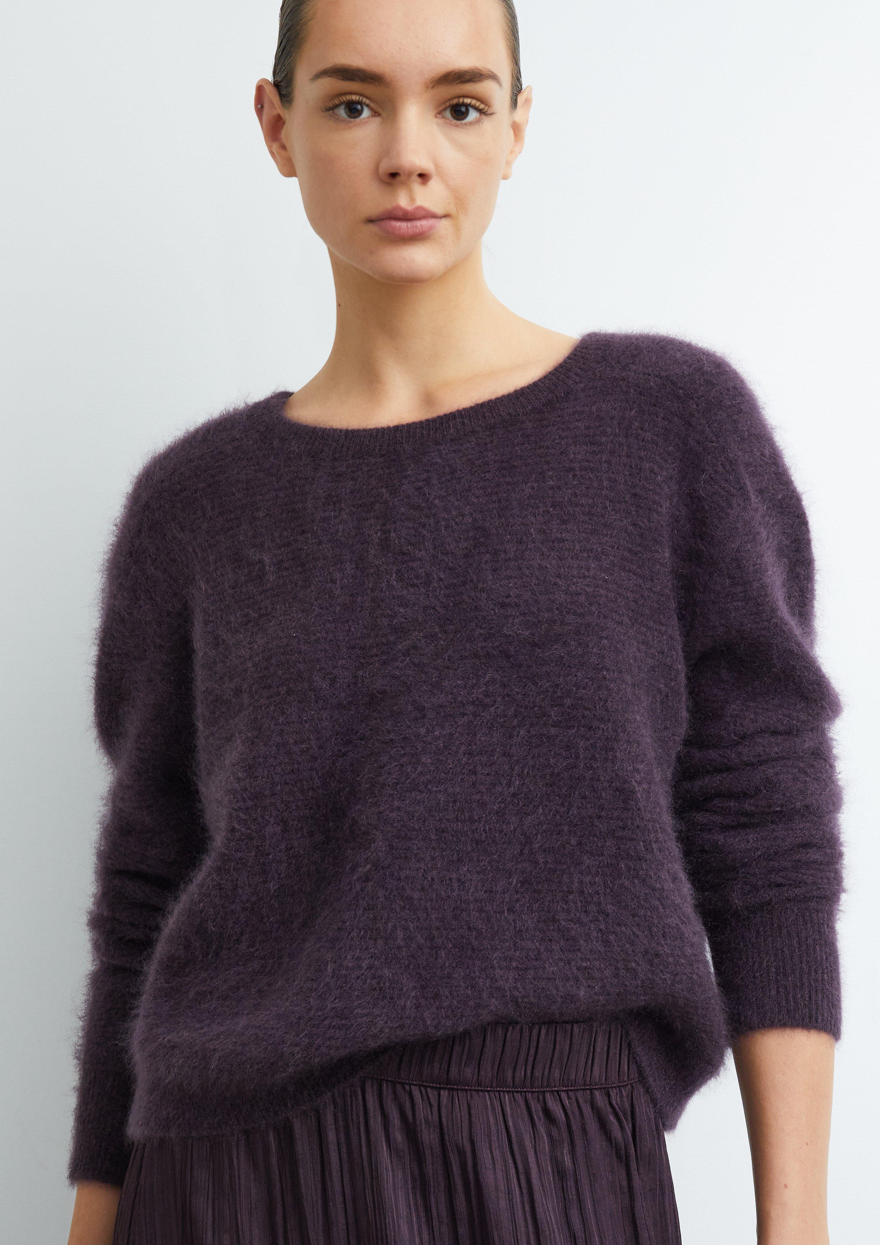 Damen Strickpullover aus 100% Cashmere mit Relaxed Fit in lila von COMMA