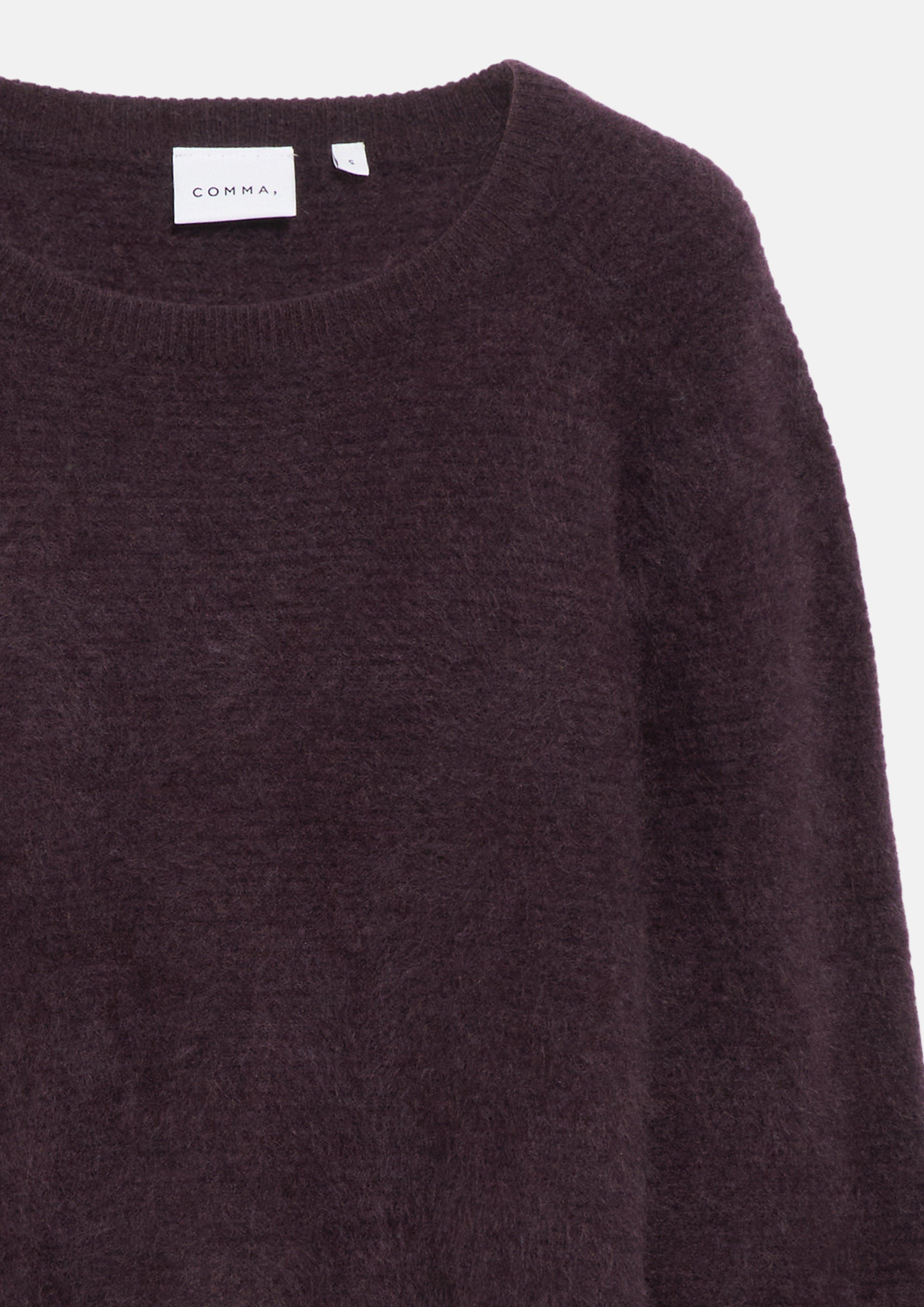 Damen Strickpullover aus 100% Cashmere mit Relaxed Fit in lila von COMMA