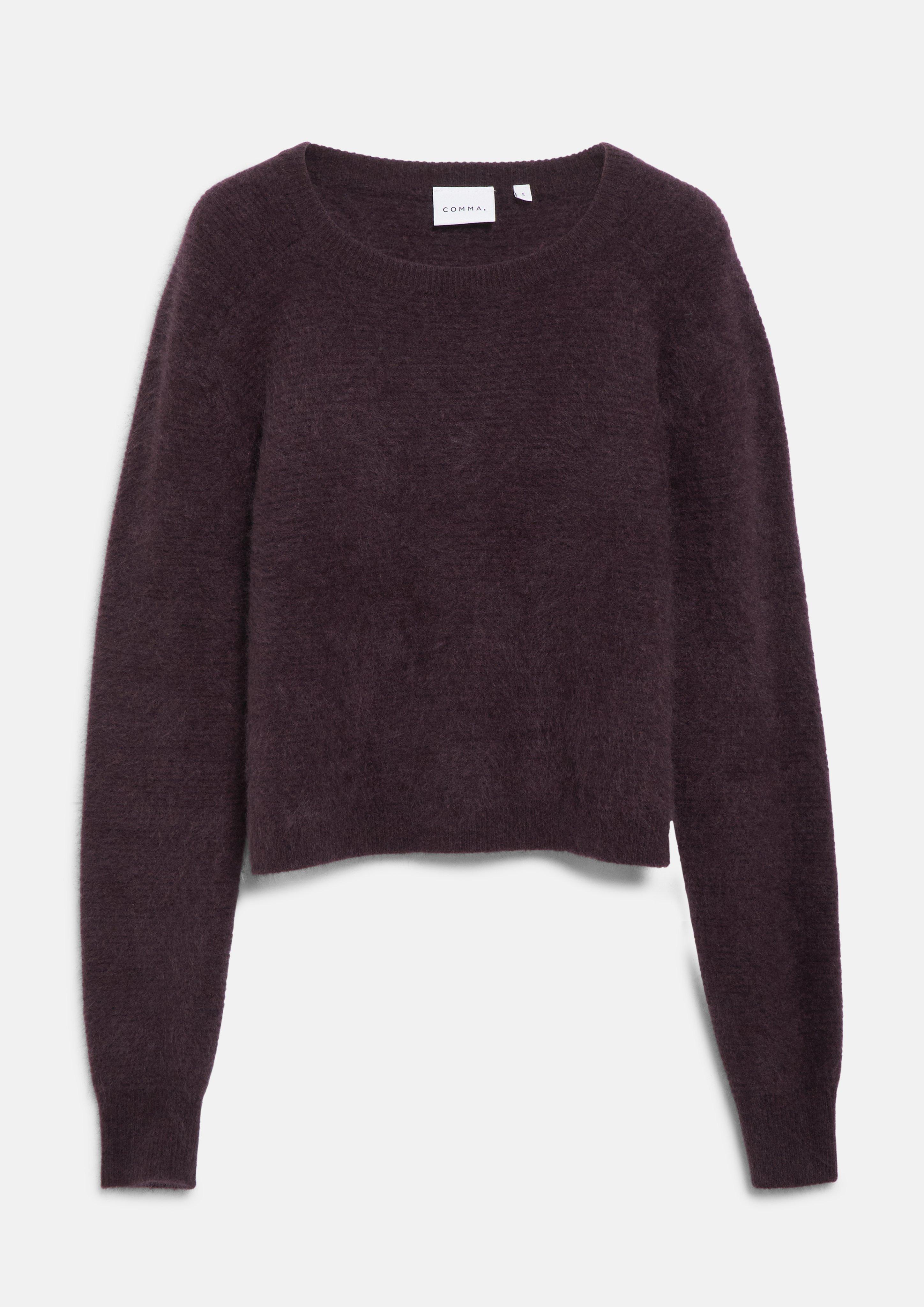 Damen Strickpullover aus 100% Cashmere mit Relaxed Fit in lila von COMMA