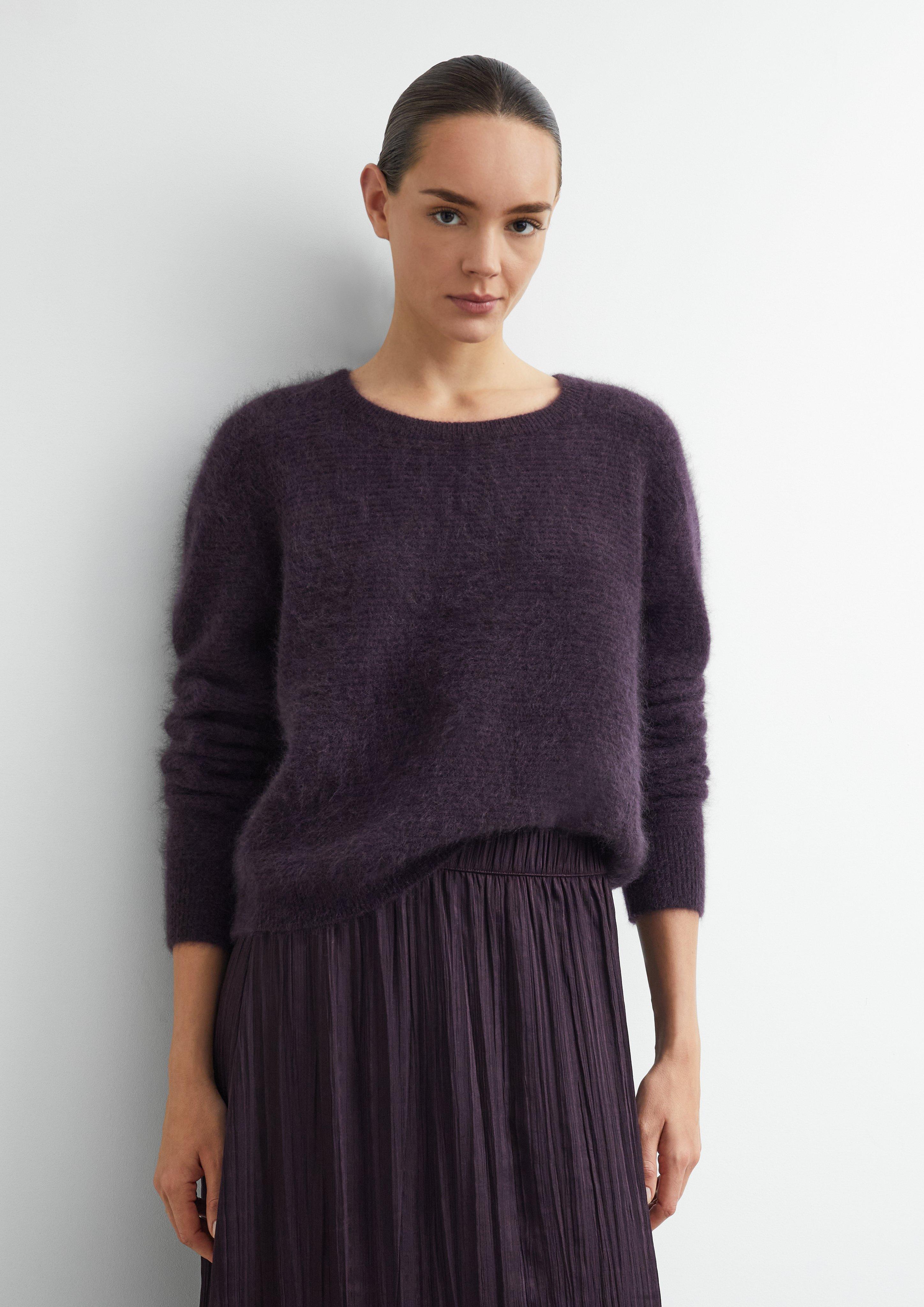 Damen Strickpullover aus 100% Cashmere mit Relaxed Fit in lila von COMMA