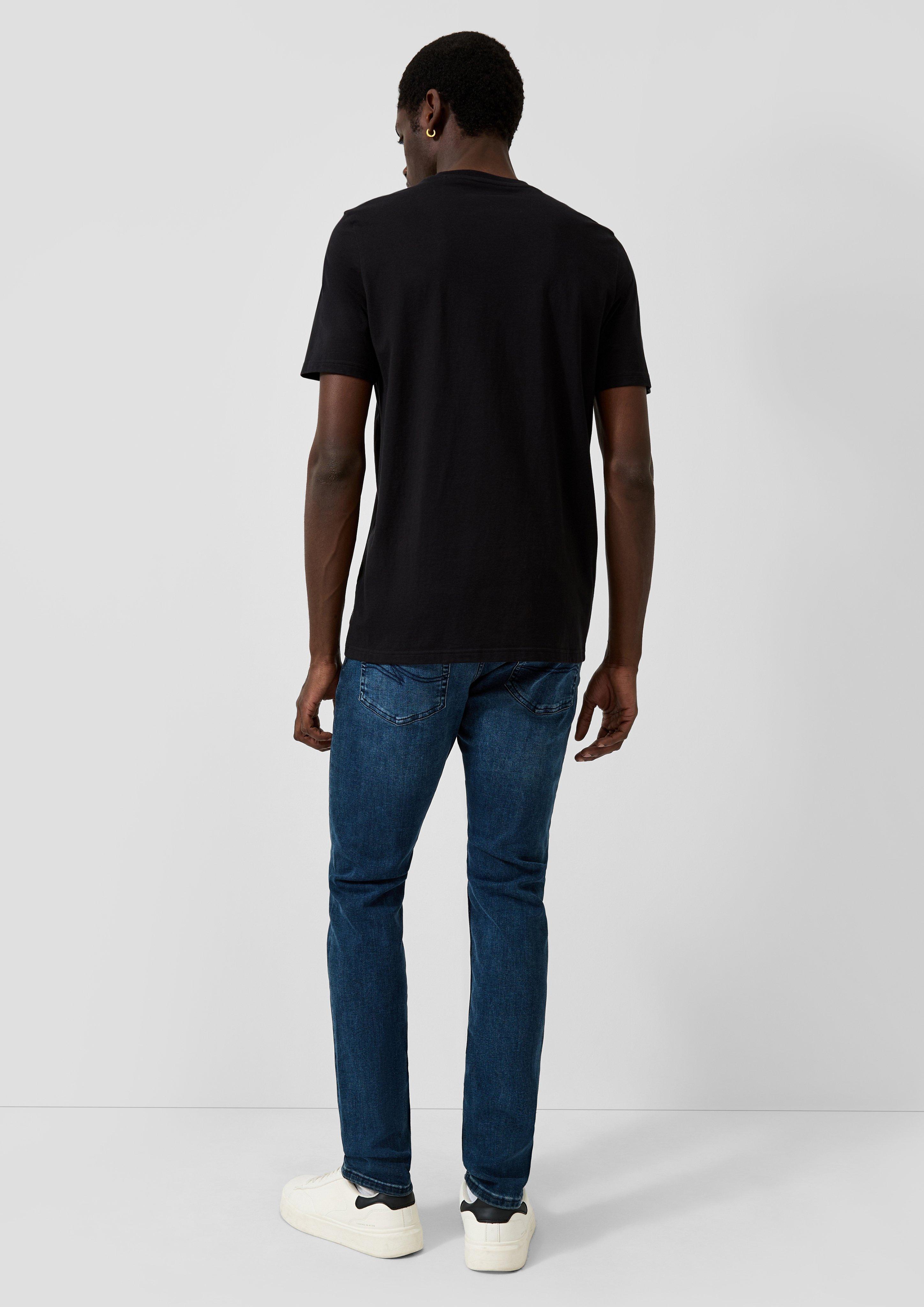 Men Jeans / Slim Fit / Mid Rise / Slim Leg / Stretch Cotton in blue by QS