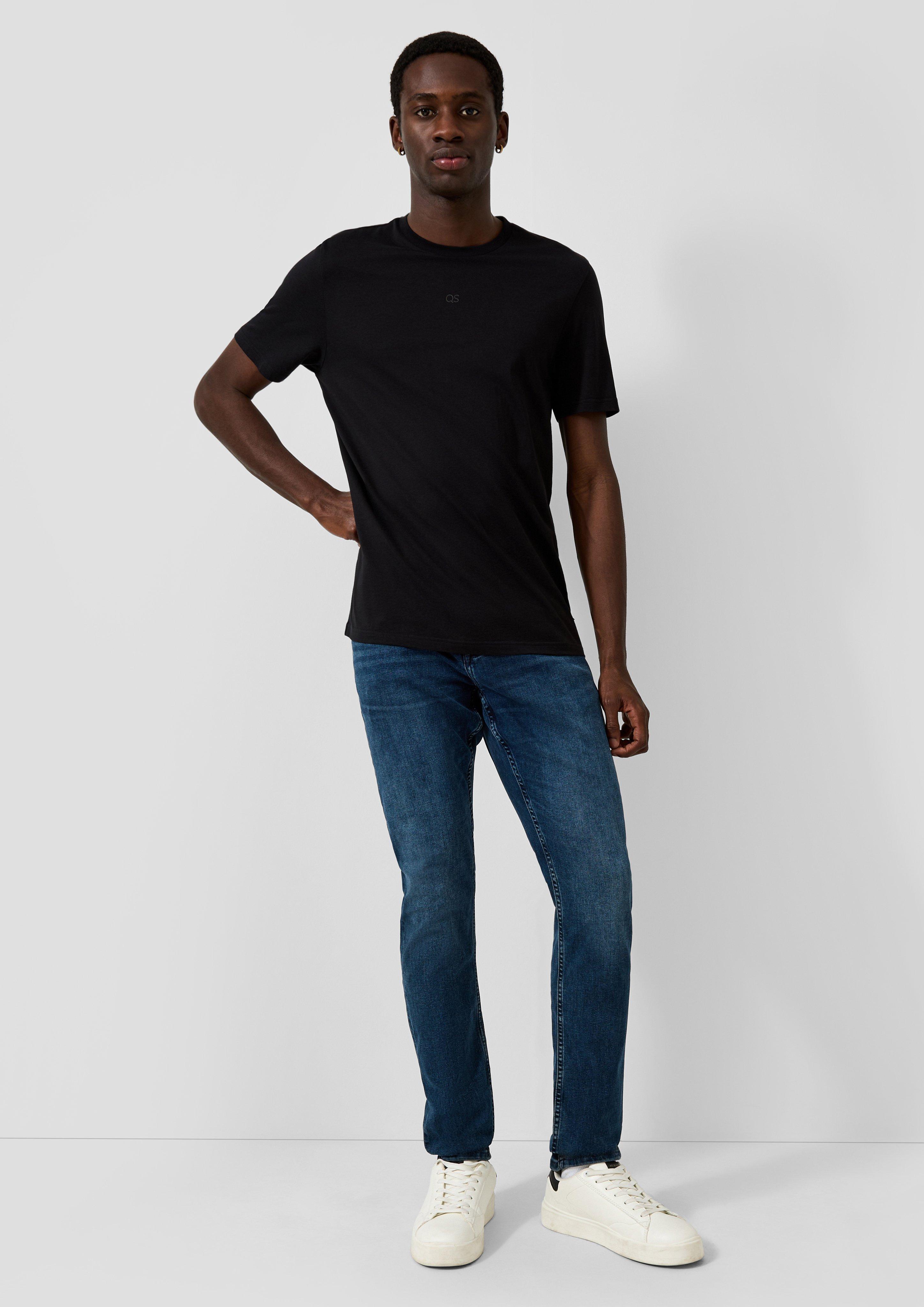 Men Jeans / Slim Fit / Mid Rise / Slim Leg / Stretch Cotton in blue by QS